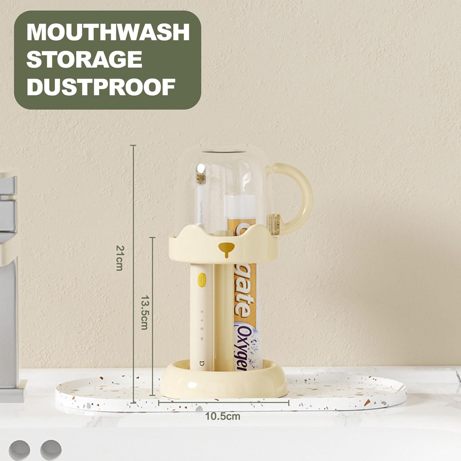 Adjustable Toothbrush Holder with Cover and Rinsing Cup