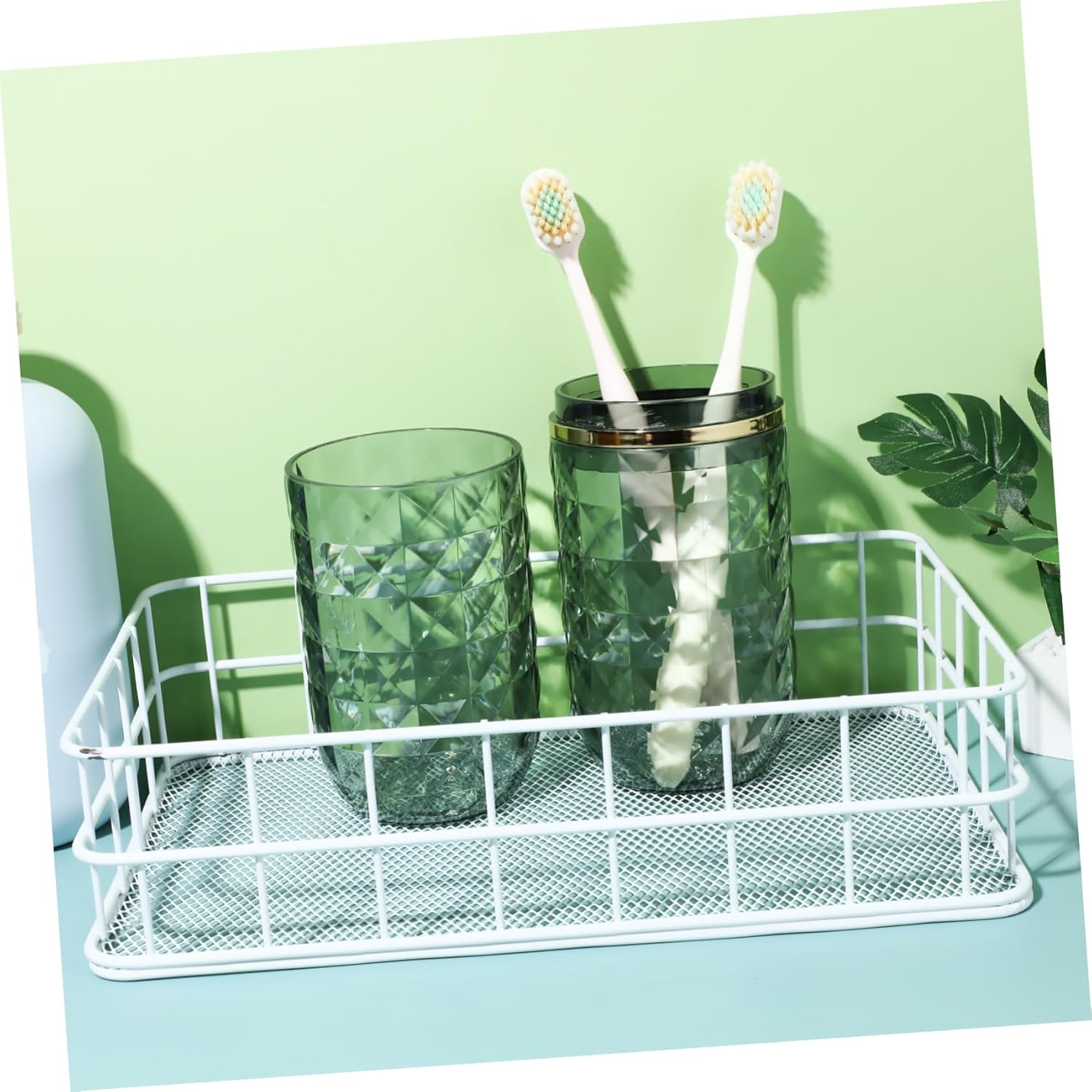 Travel Toothbrush Holder Dual Cup Design