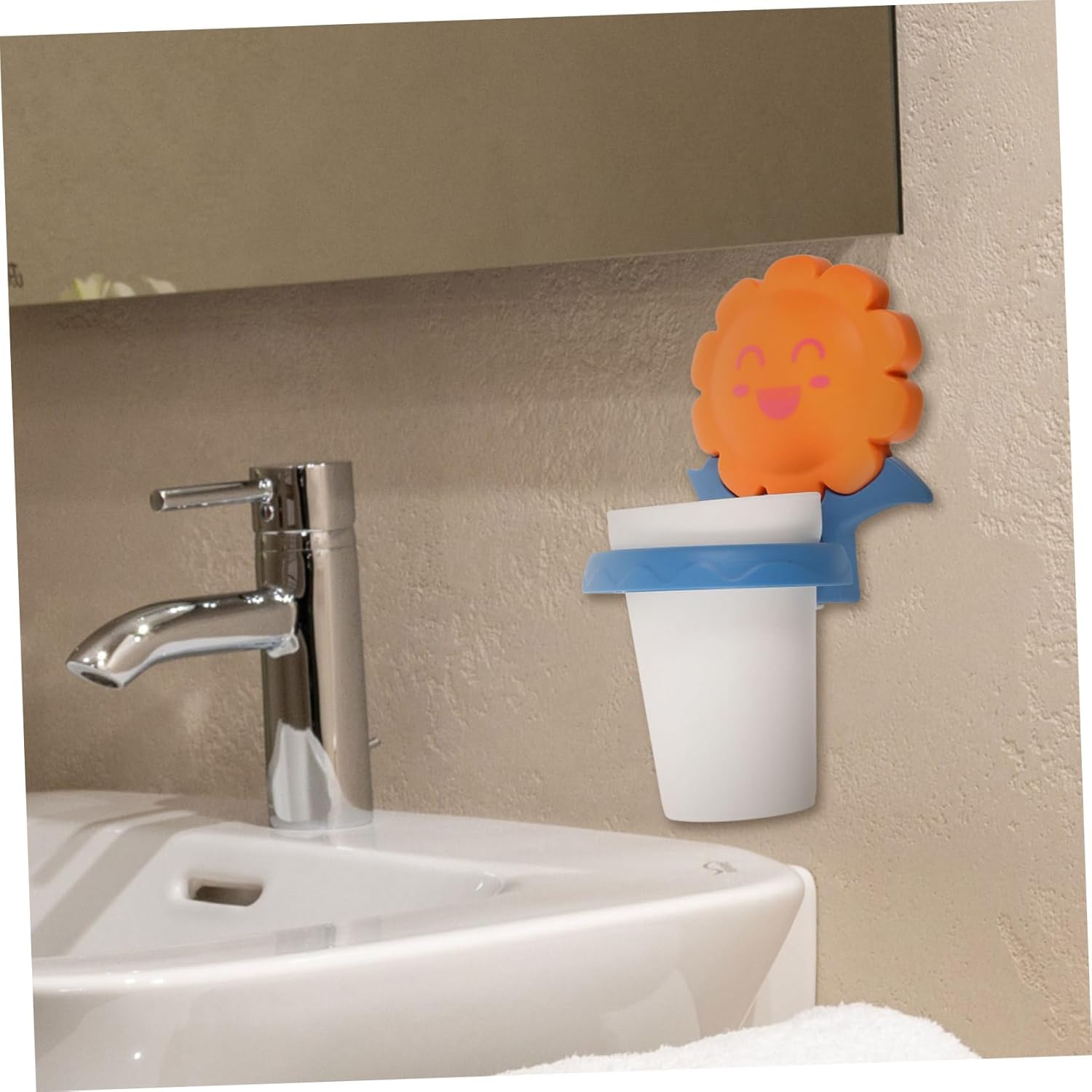 Fomiyes Cartoon Toothbrush Cup Rack Multifunctional Storage Organizer