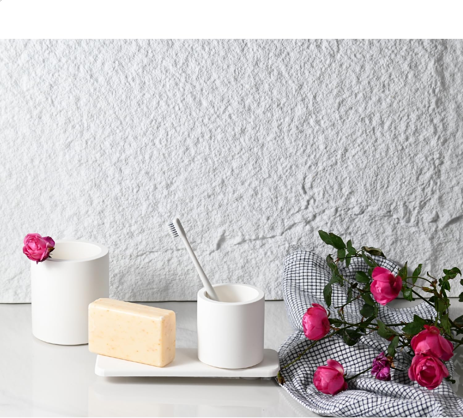 Matte White Diatomaceous Toothbrush Holder