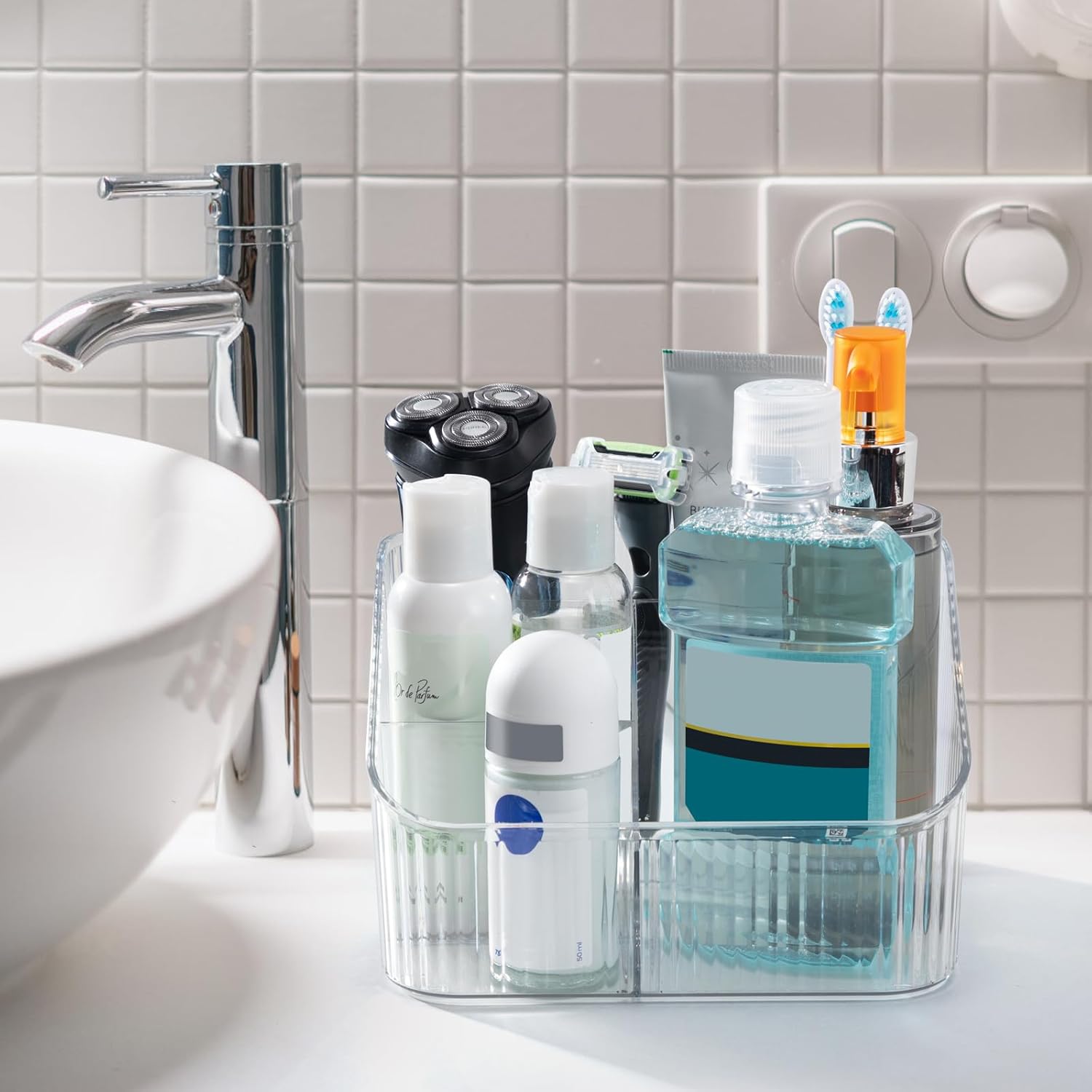 Secure 4 Slot Countertop Toothbrush Holder for Encoding BPA-Free and Durable