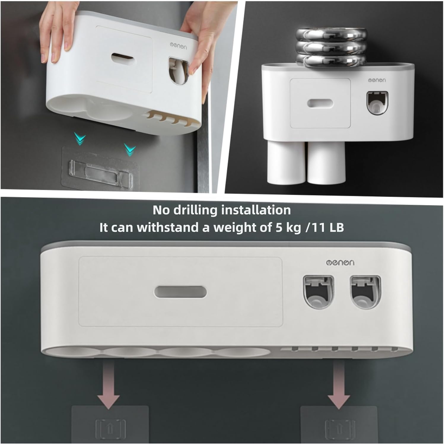 No-Drill Wall-Mounted Toothbrush Holder