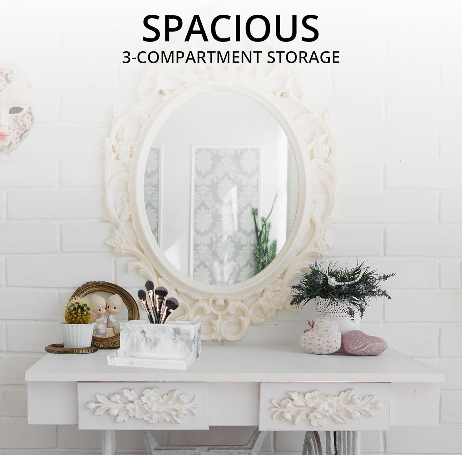 Stylish 3 Compartment Bathroom Organizer