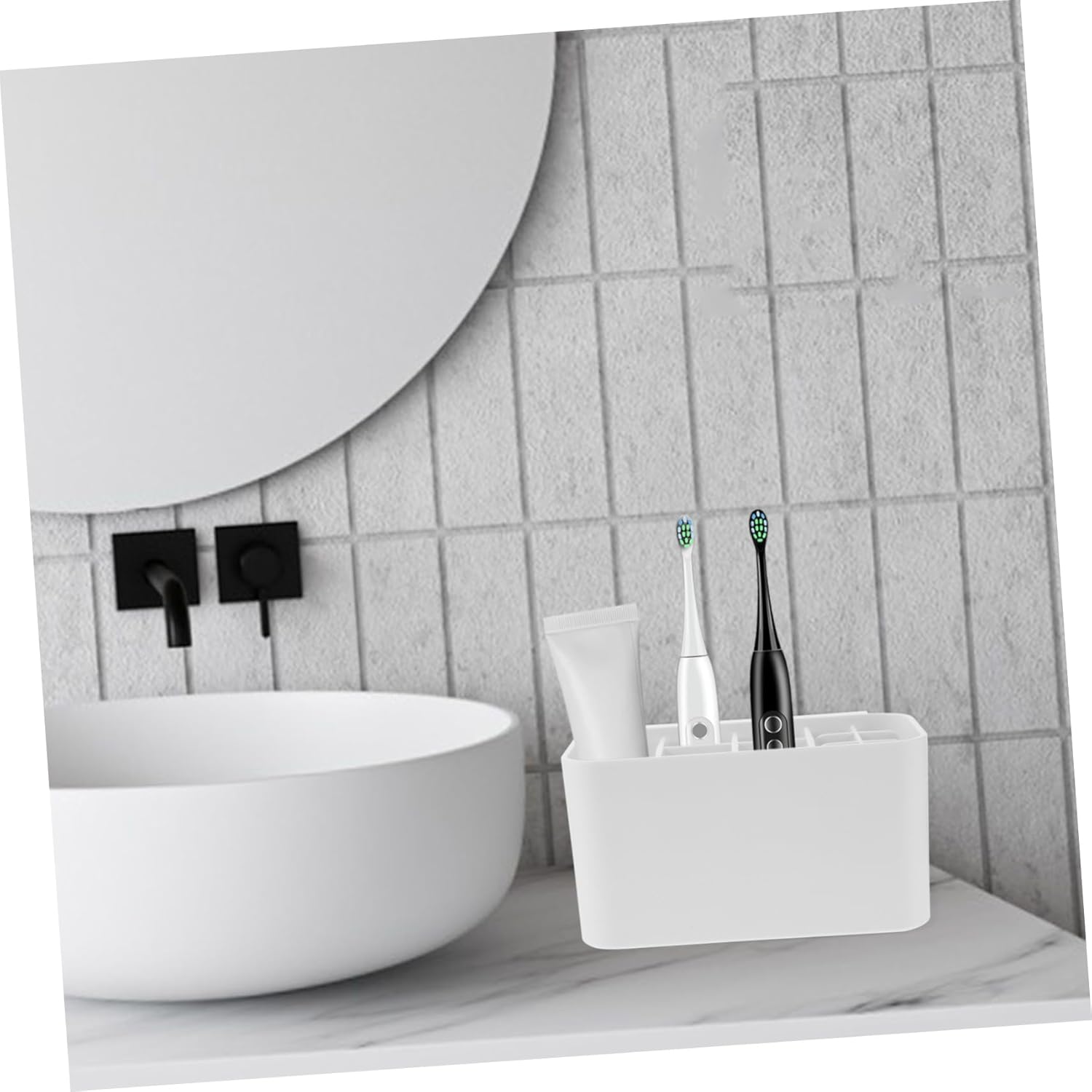 Wall-Mounted Toothbrush Holder Large Bathroom Storage Rack