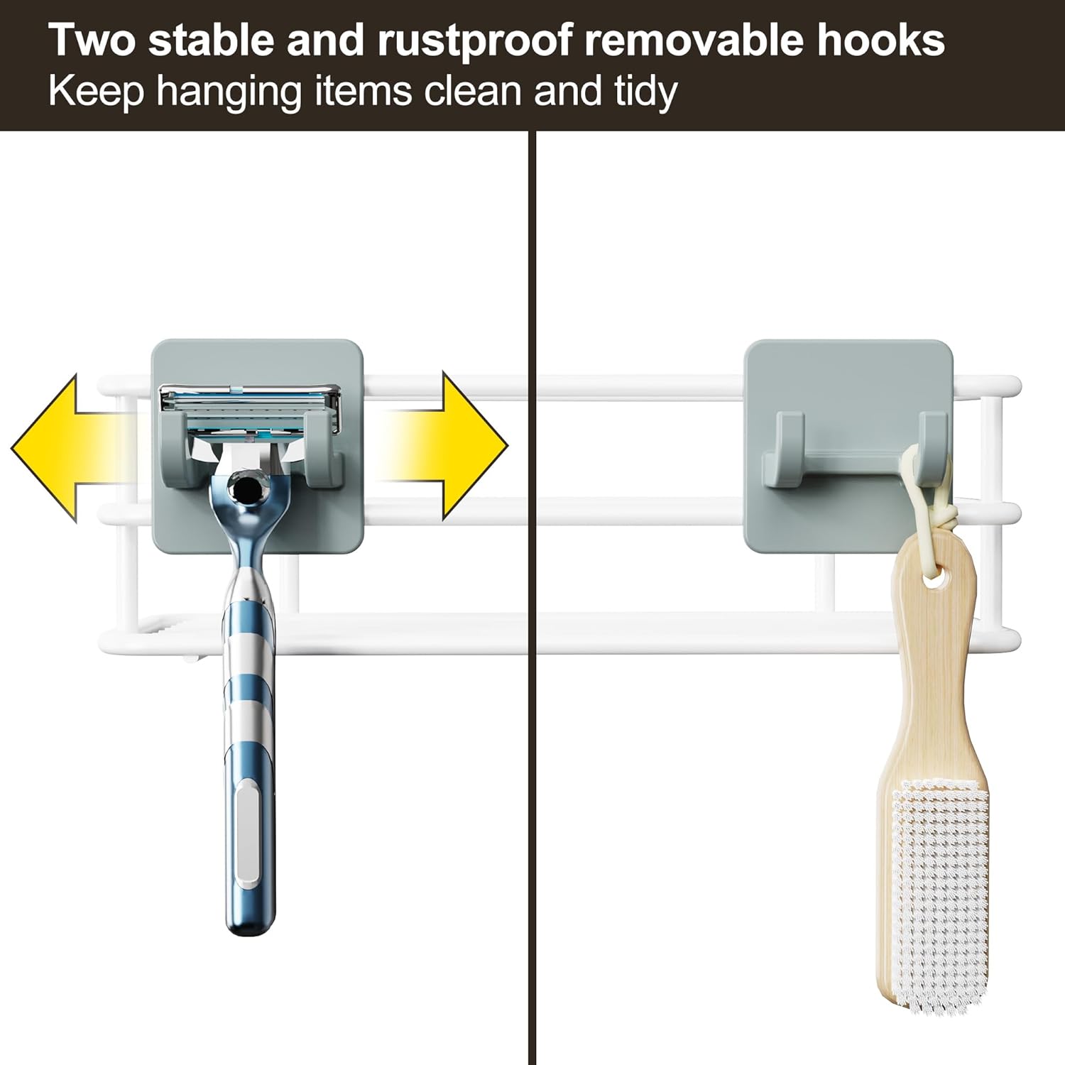 Orimade Adjustable Anti-Slip Shower Caddy Over Shower Head