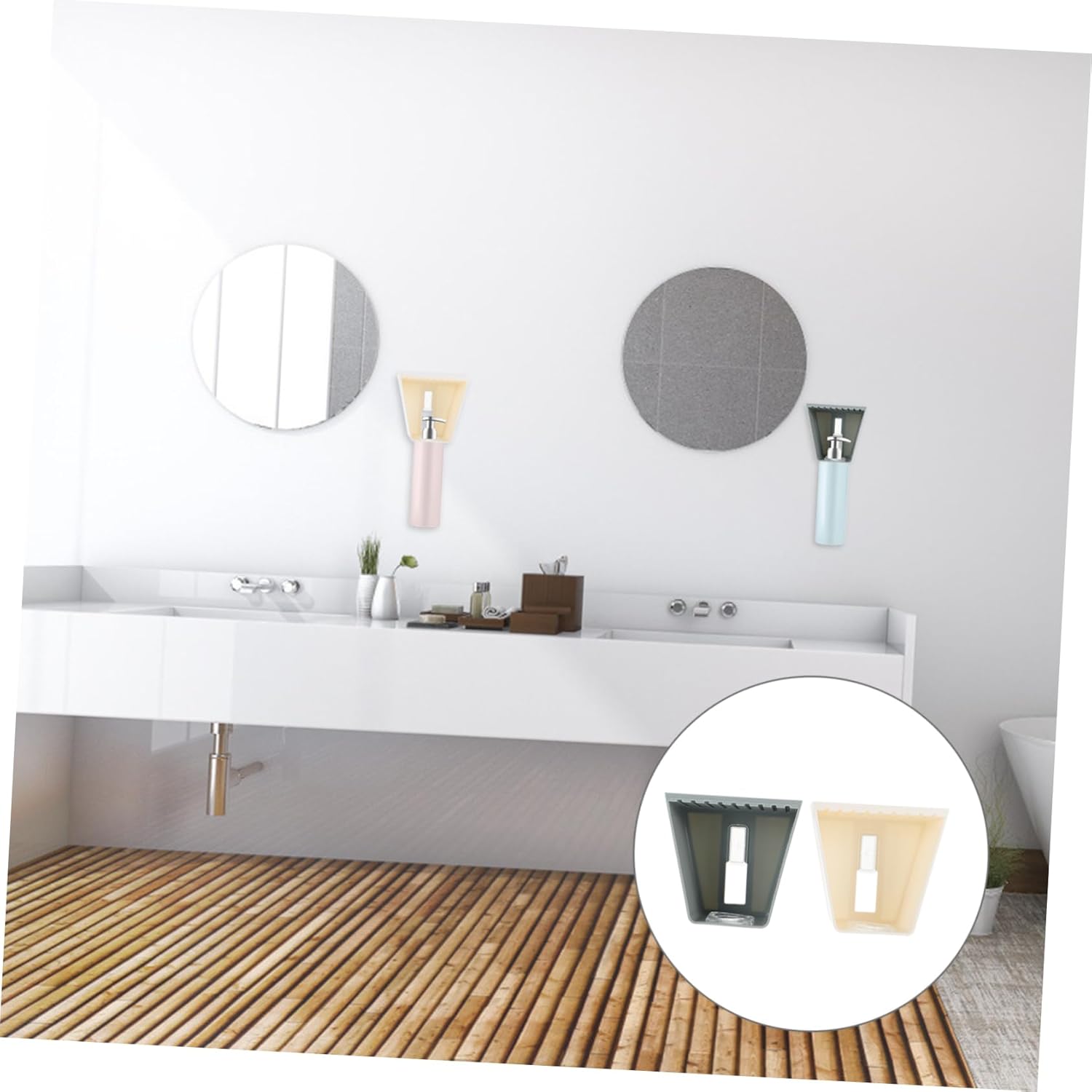 2pcs Wall Mounted Shampoo Hooks for Bathroom Storage