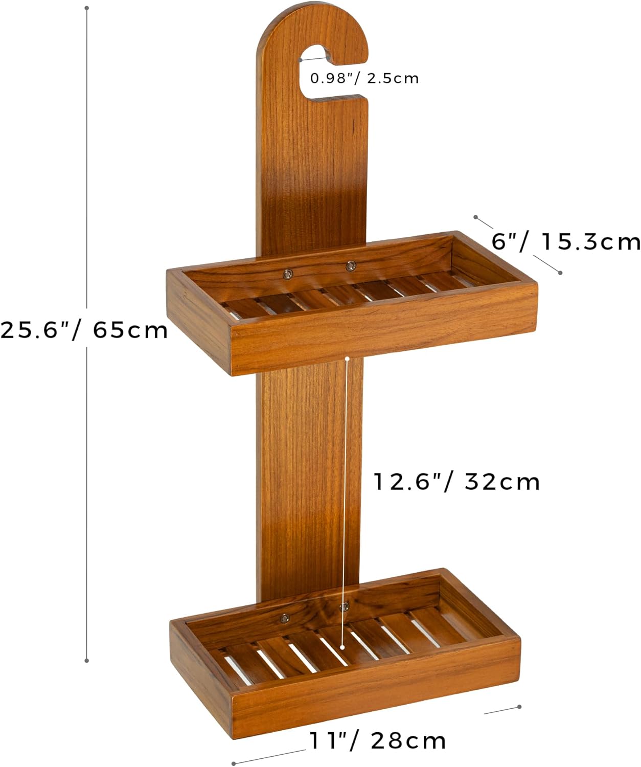 Utoplike Teak Shower Caddy No Drilling Durable Stylish Storage Solution