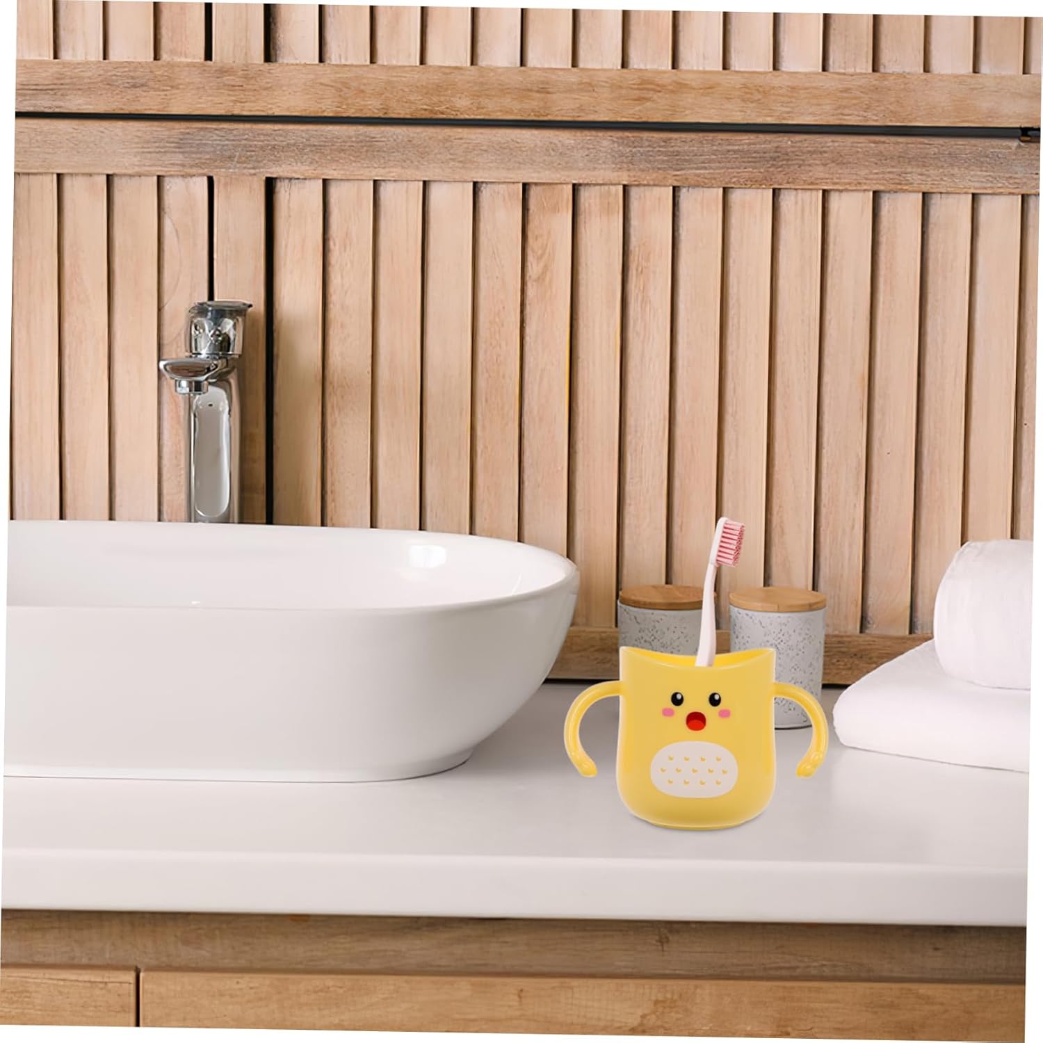 Cute Cartoon Toothbrush Holder with Double Handle