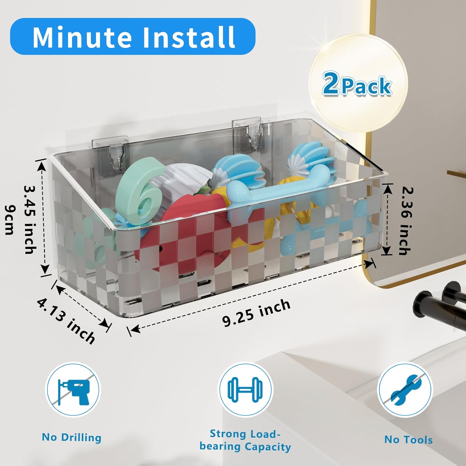 Natheeph 2 Pack Bath Toy Storage Holder