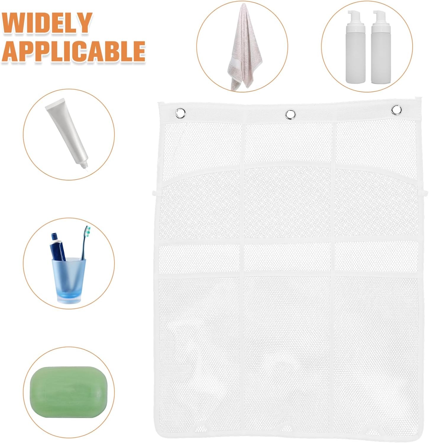 Alipis Hanging Shower Organizer Mesh Bag for Bathroom Essentials