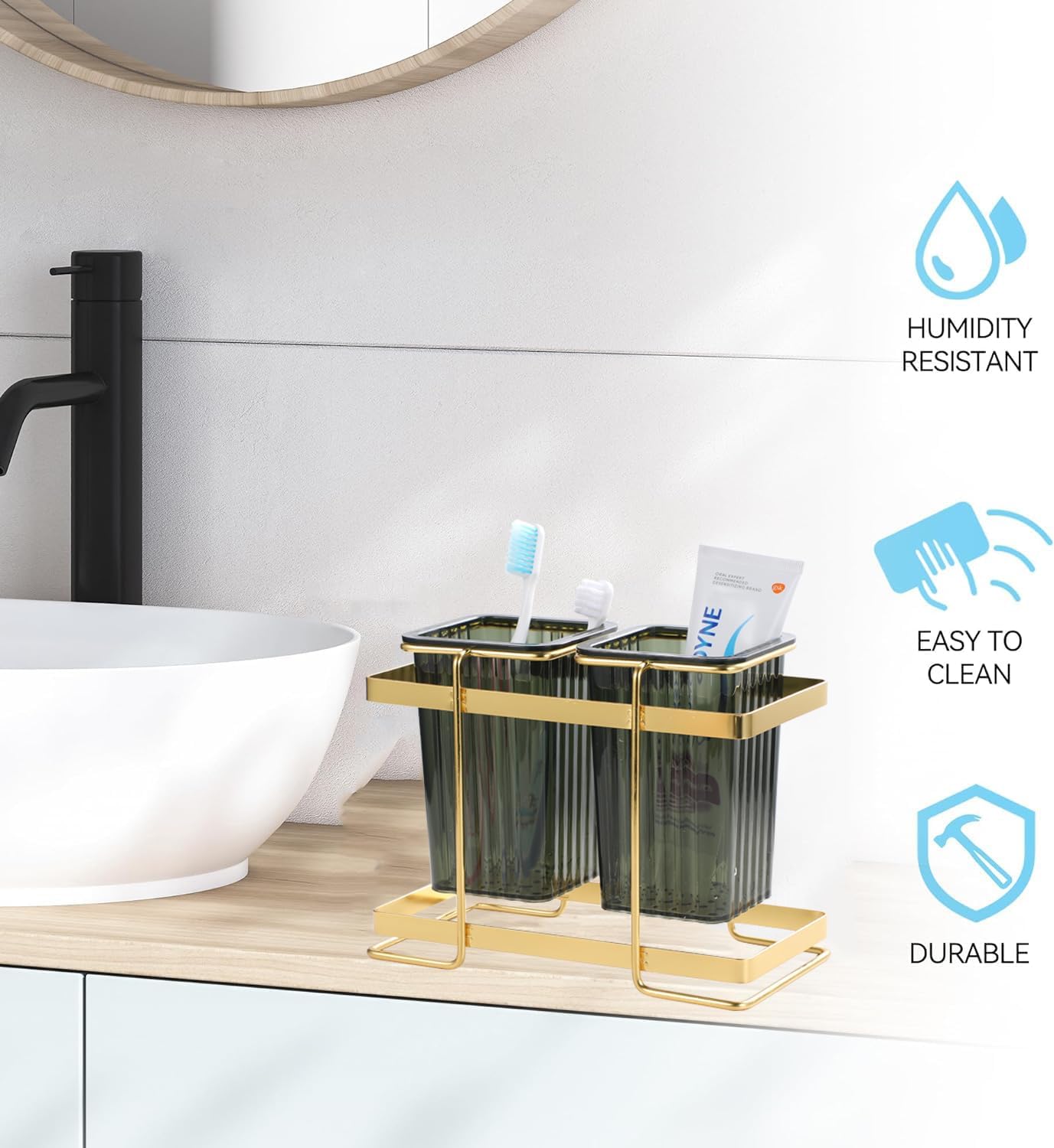 Toothbrush Holder Metal mult functional bath organizer