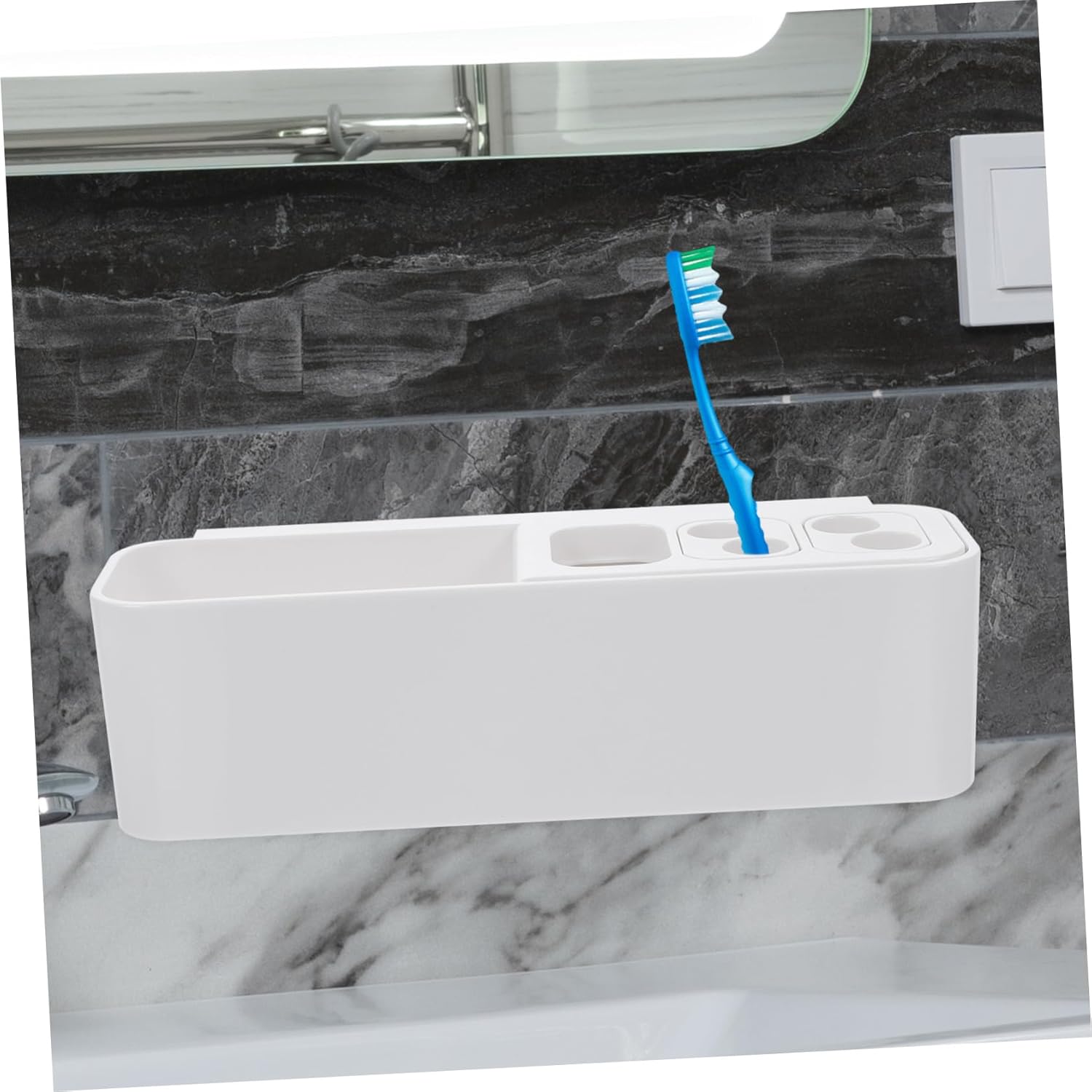 Bathroom Organic Wall-Mounted Toothbrush Holder Space-Saving Design