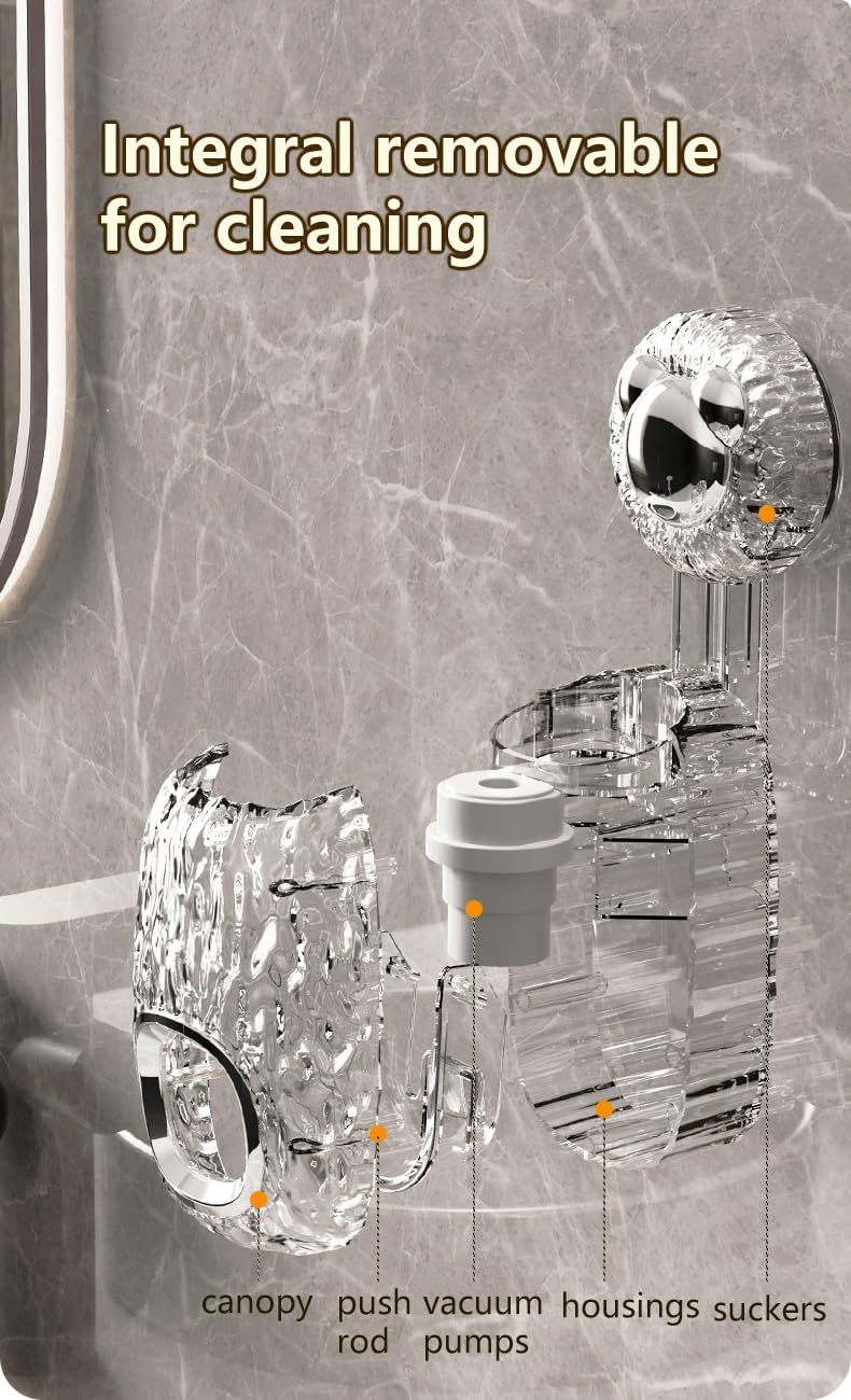 R Conlifeus Wall-Mounted Automatic Toothpaste Squeezer Dispenser 2-Piece Transparent Translucent Gray