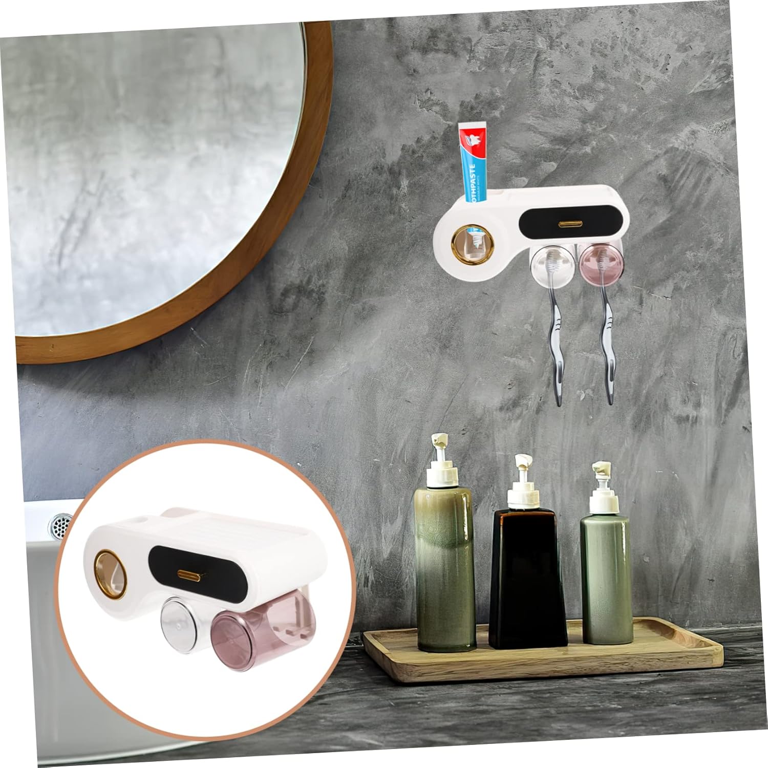 Wall-Mounted Toothbrush Cosmetics Organizer