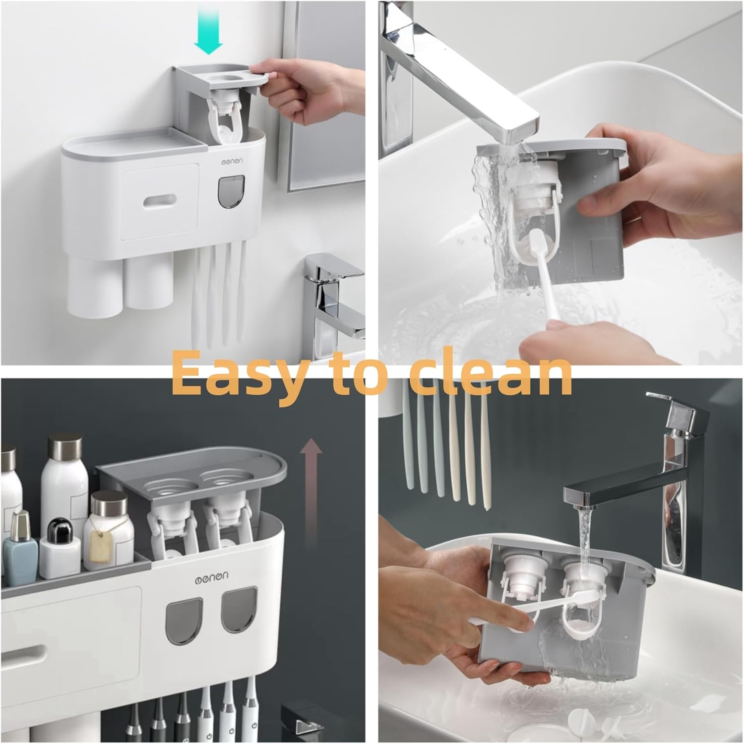 No-Drill Wall-Mounted Toothbrush Holder