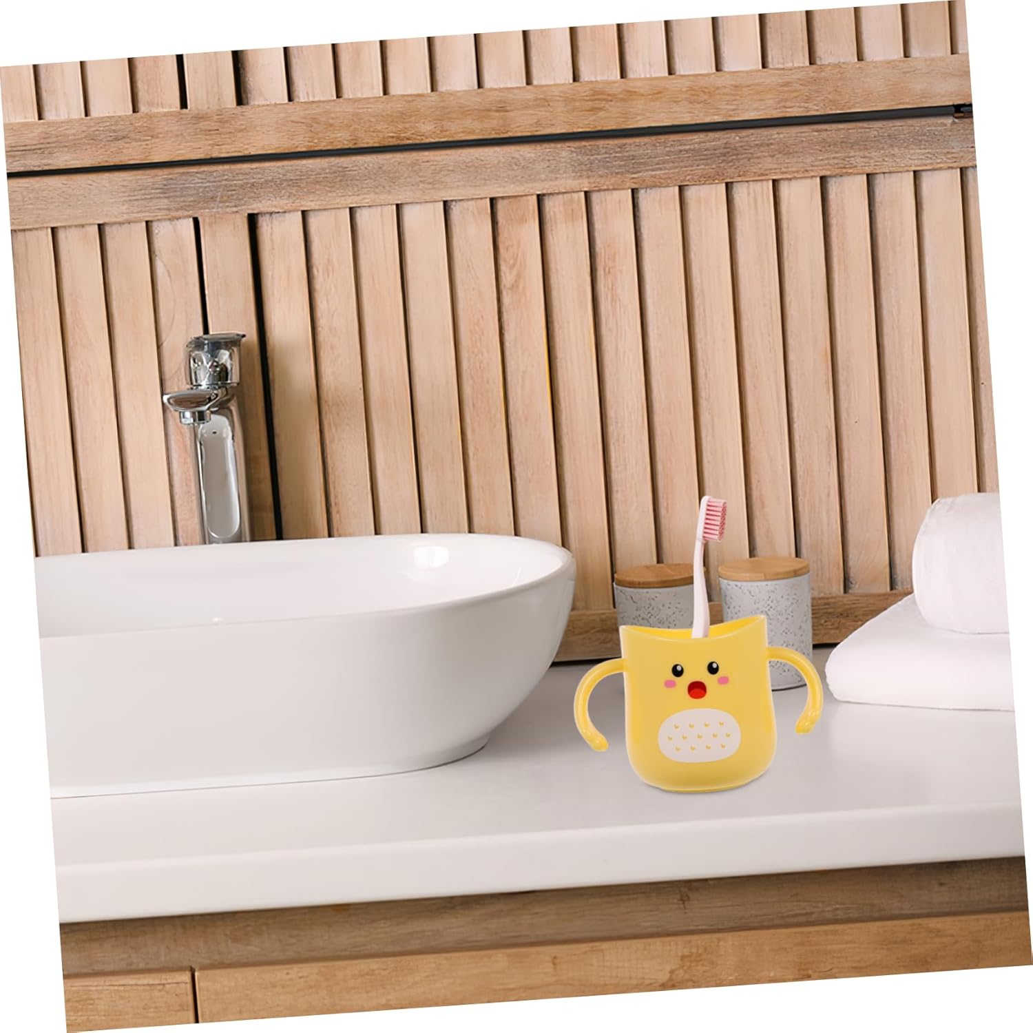 Ibasenice Child Safe Cartoon Toothbrush Cup for Kids