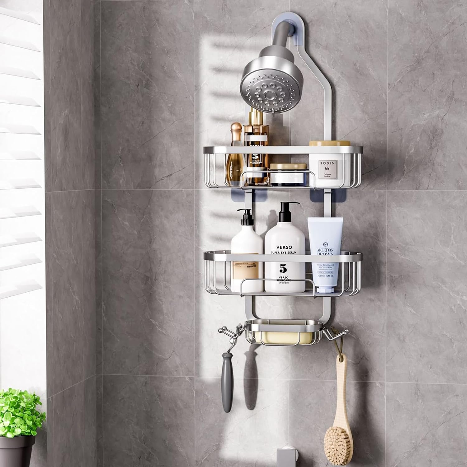 Effortlessly Organized Showers Rust-Resistant Caddies from Ycpasta