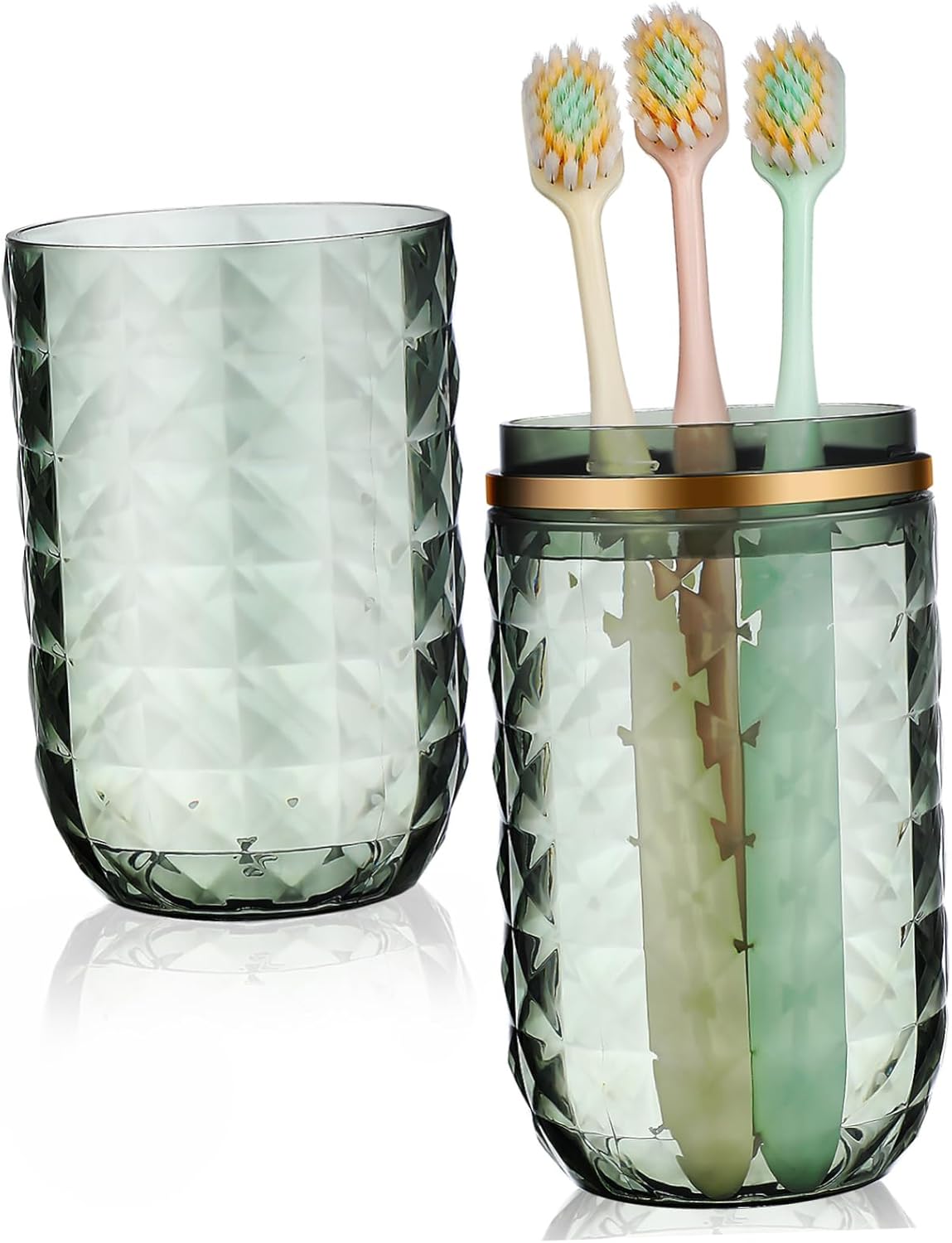 Travel Toothbrush Holder Dual Cup Design