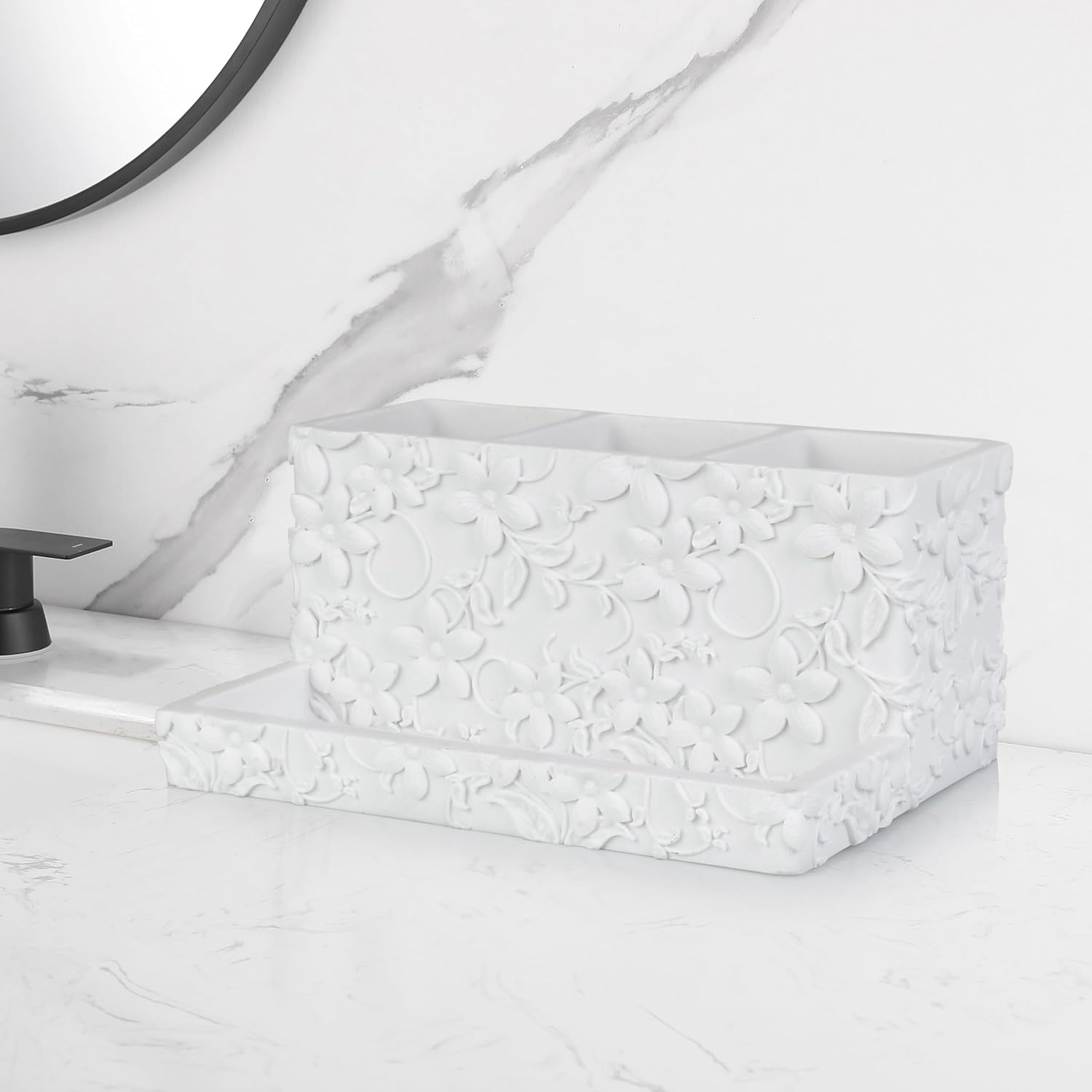 Indecor Home Luxury 3-Compartment Vanity Organizer