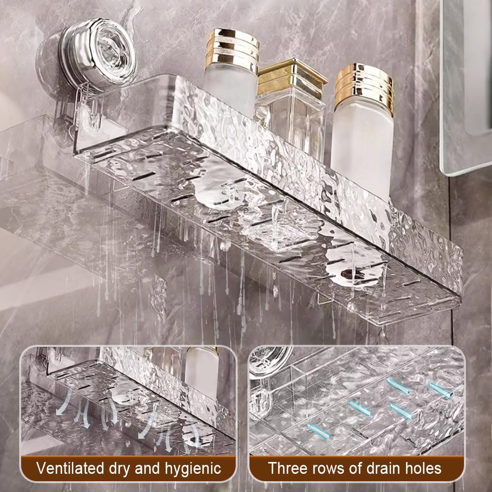 Secure No-Drill Suction Cup Shower Caddy Holder White