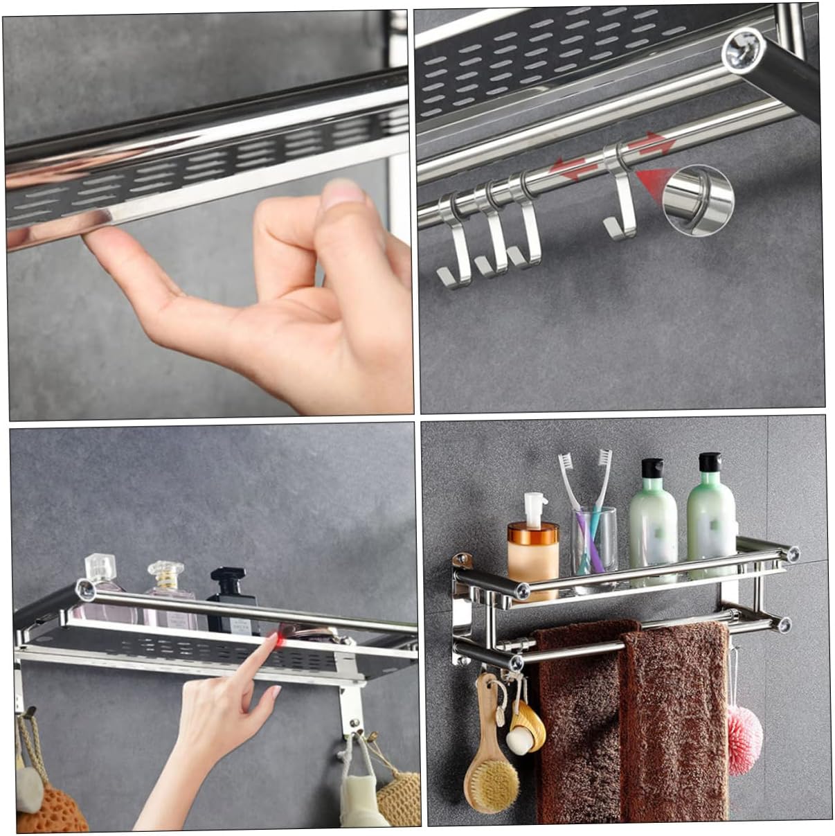 Stainless Steel Bathroom Storage Holder for Organization