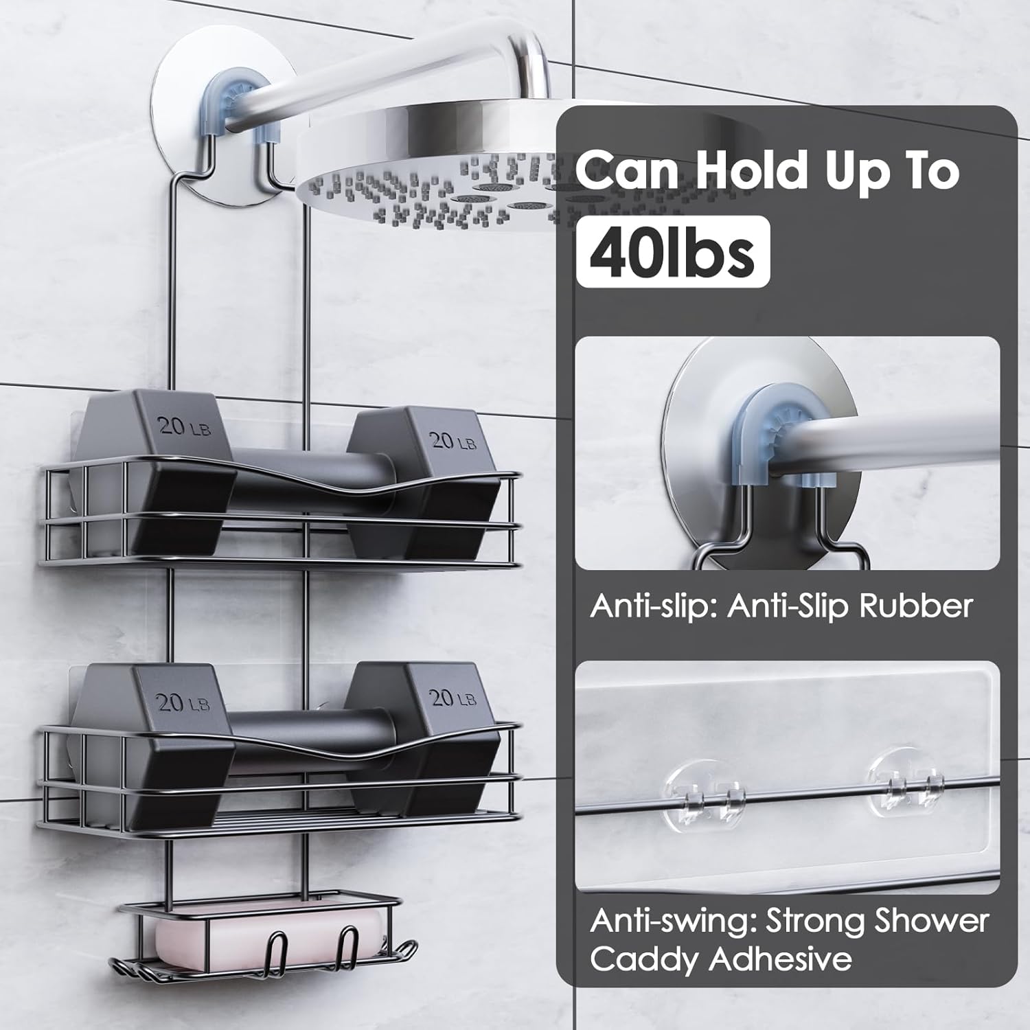 Lsnisni12-Piece Replacement Shower Adhesive Caddy Hooks