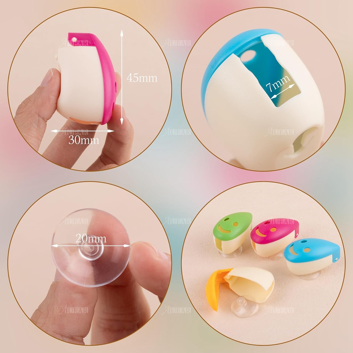 AUEAR 12 Pack Portable Toothbrush Holder Cover with Suction Cup