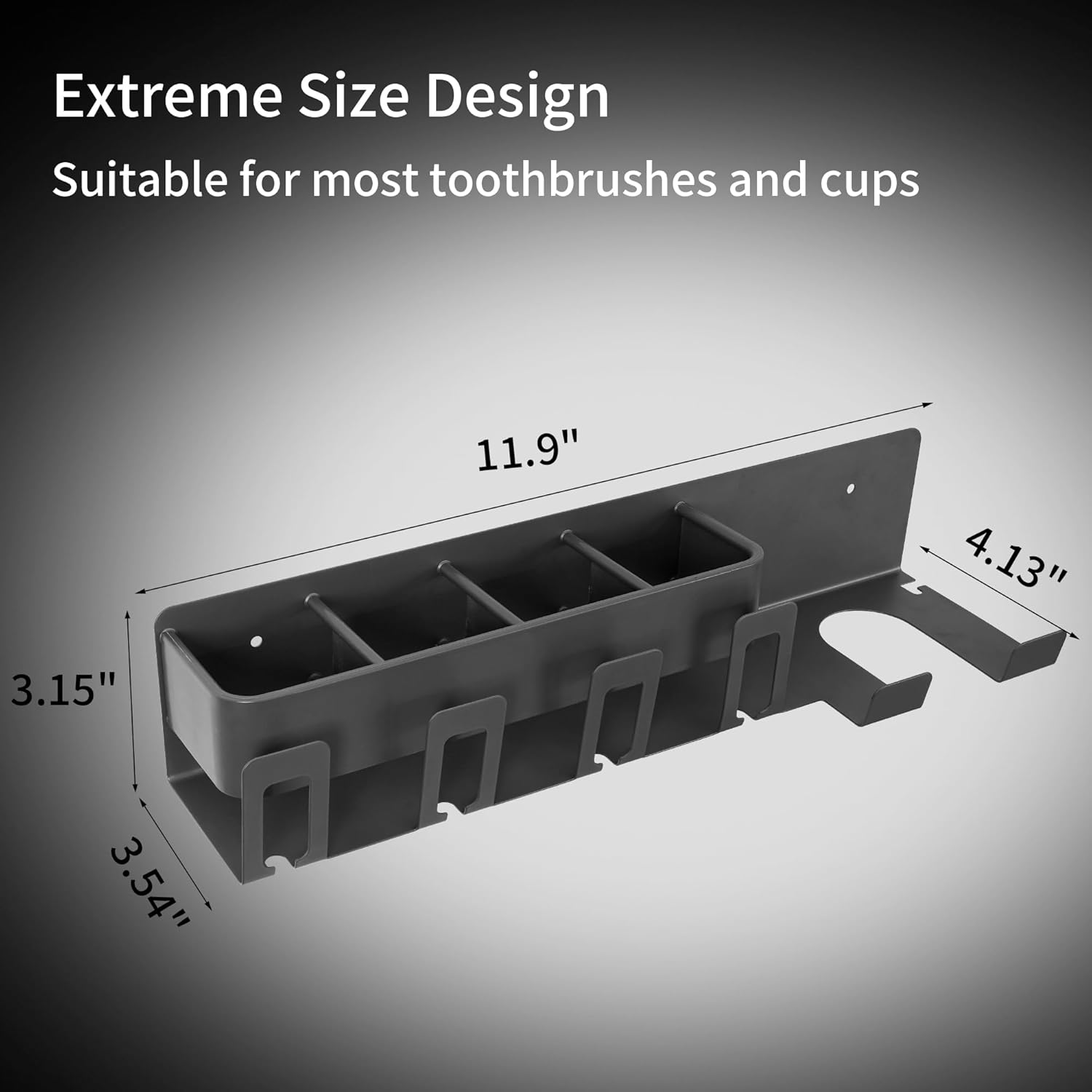 HYRIXDIRECT Wall Mounted Toothbrush Holder with Hair Dryer Accessories 1