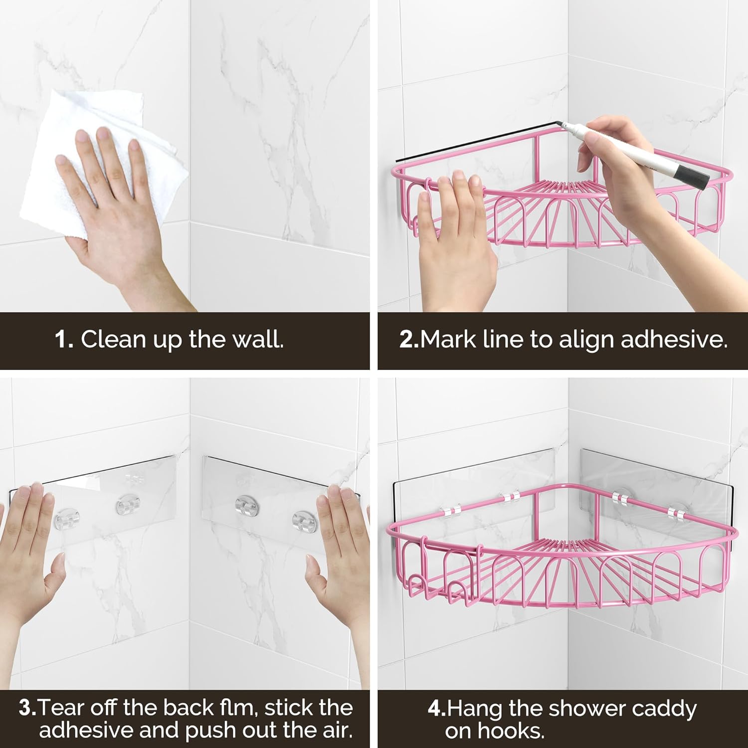 Wall-Mounted Corner Shower Organizer