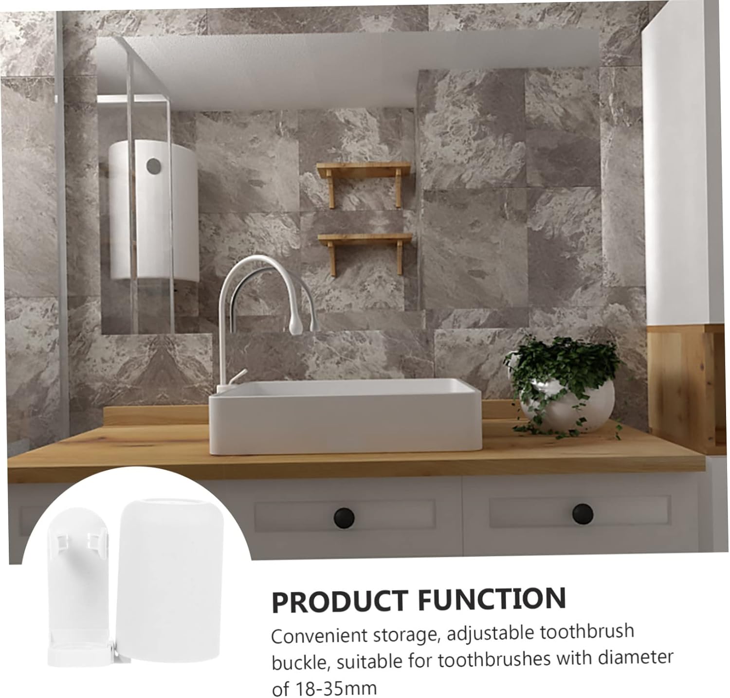 MagicLulu Adjustable Wall-Mounted Electric Toothbrush holder