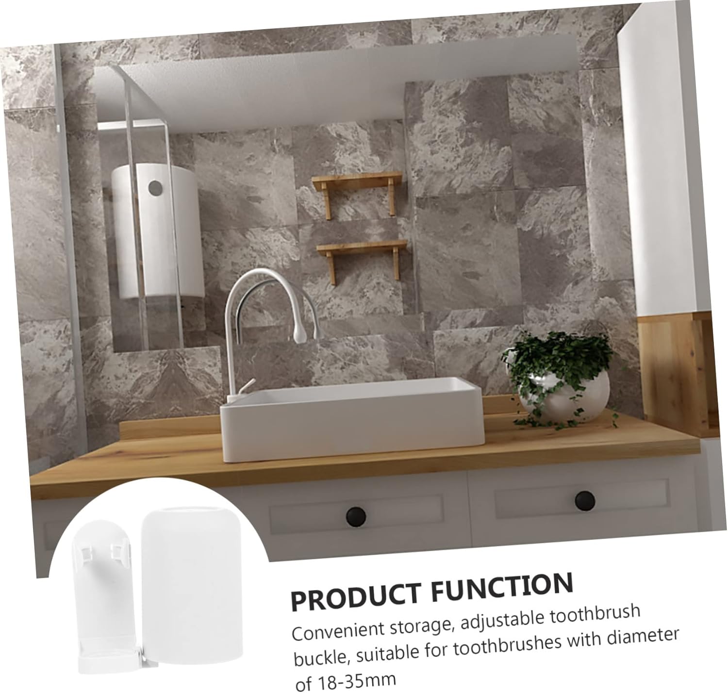 Adjustable Wall-Mounted Electric Toothbrush Holder for Bathrooms with Strong Adhesive