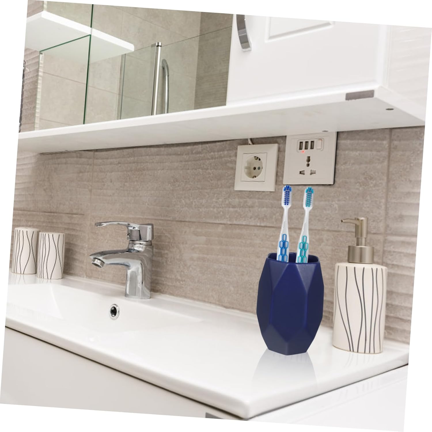 Dual-Purpose Ceramic Toothbrush Water Cup