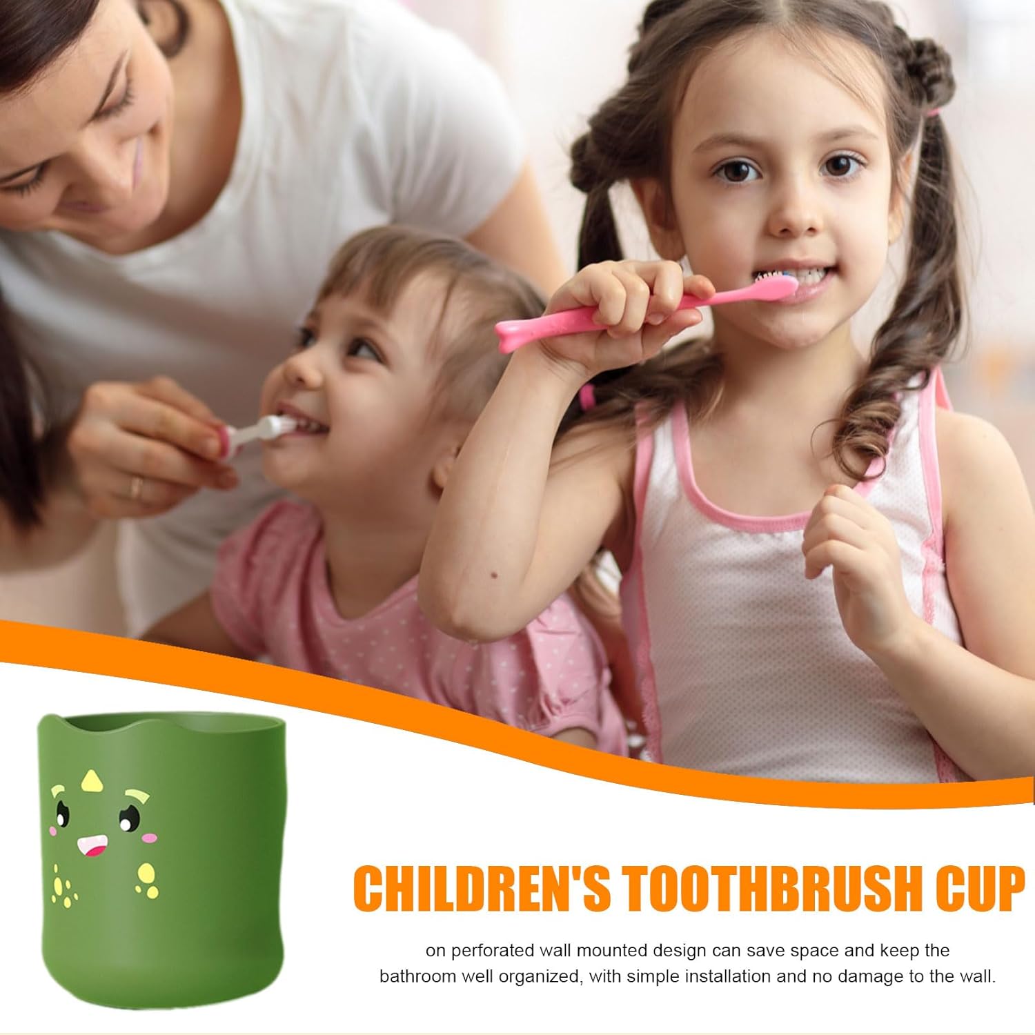 Kids Toothbrush Cup Cartoon Design Safe Fun for Children