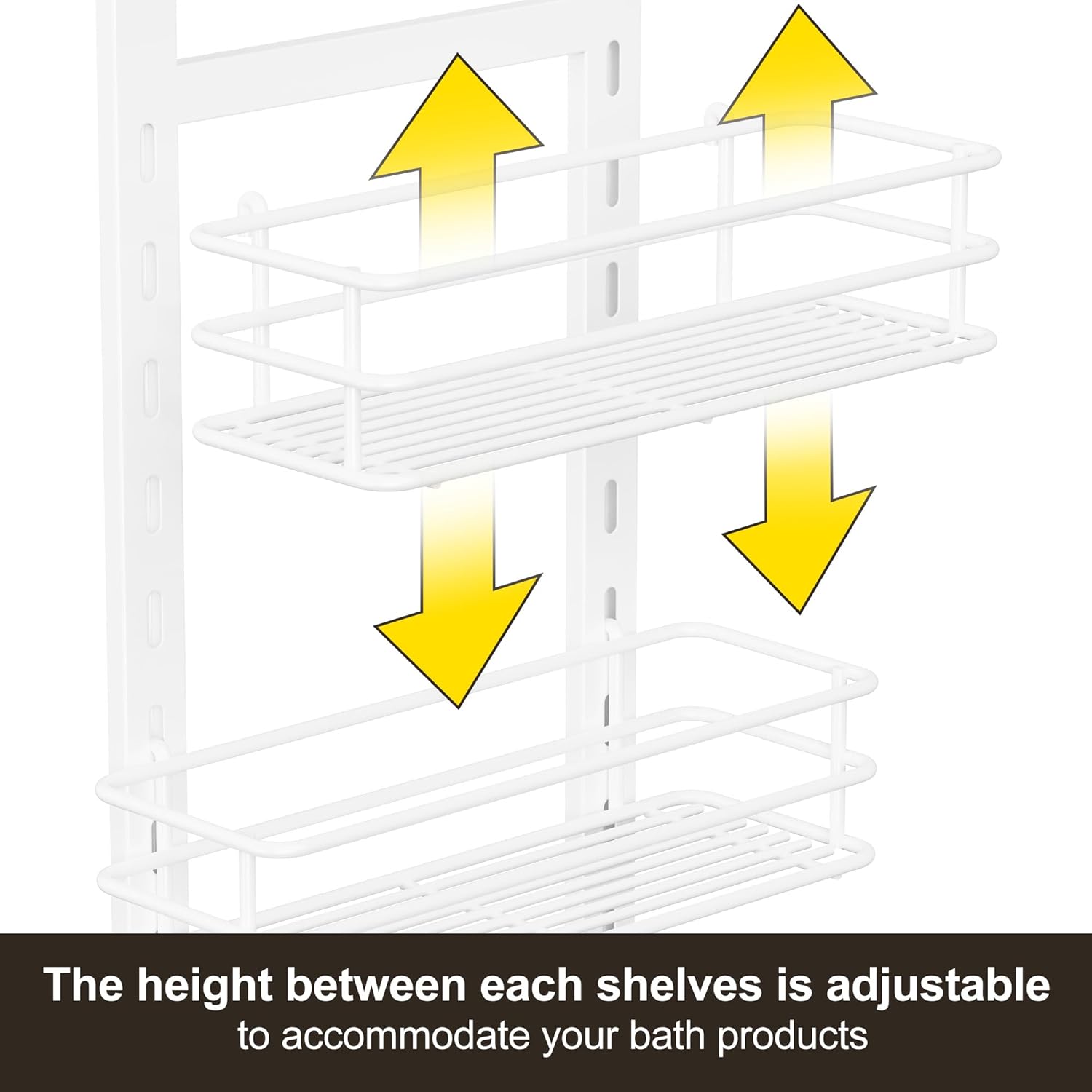 Orimade Adjustable Anti-Slip Shower Caddy Over Shower Head