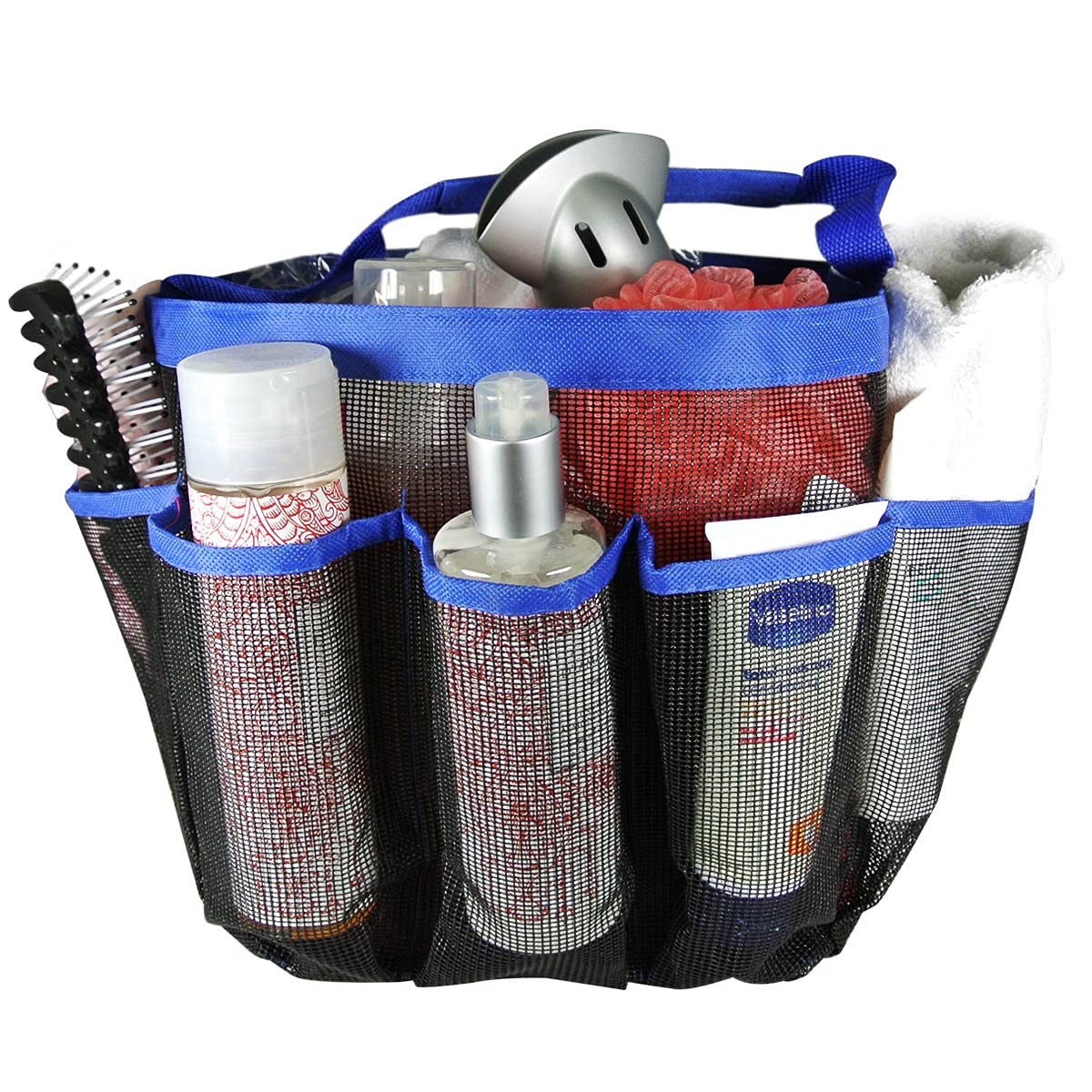 Wrapables Portable Mesh Shower Tote Bag Blue 1