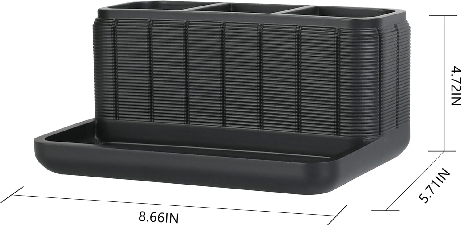Luxurious bathroom vanity organizer with 3 compartments for makeup and skincare