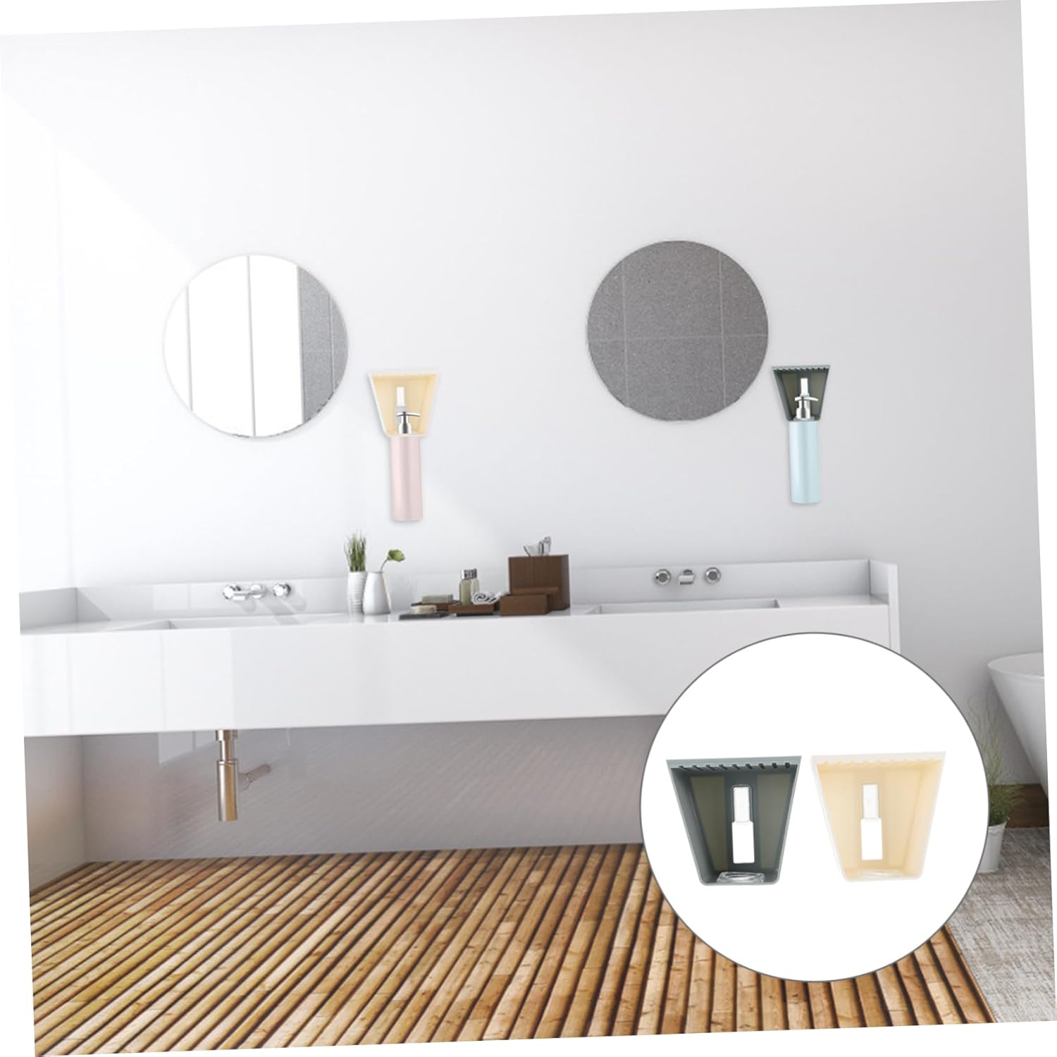 Wakauto 2pc Wall-Mounted Shampoo Hooks