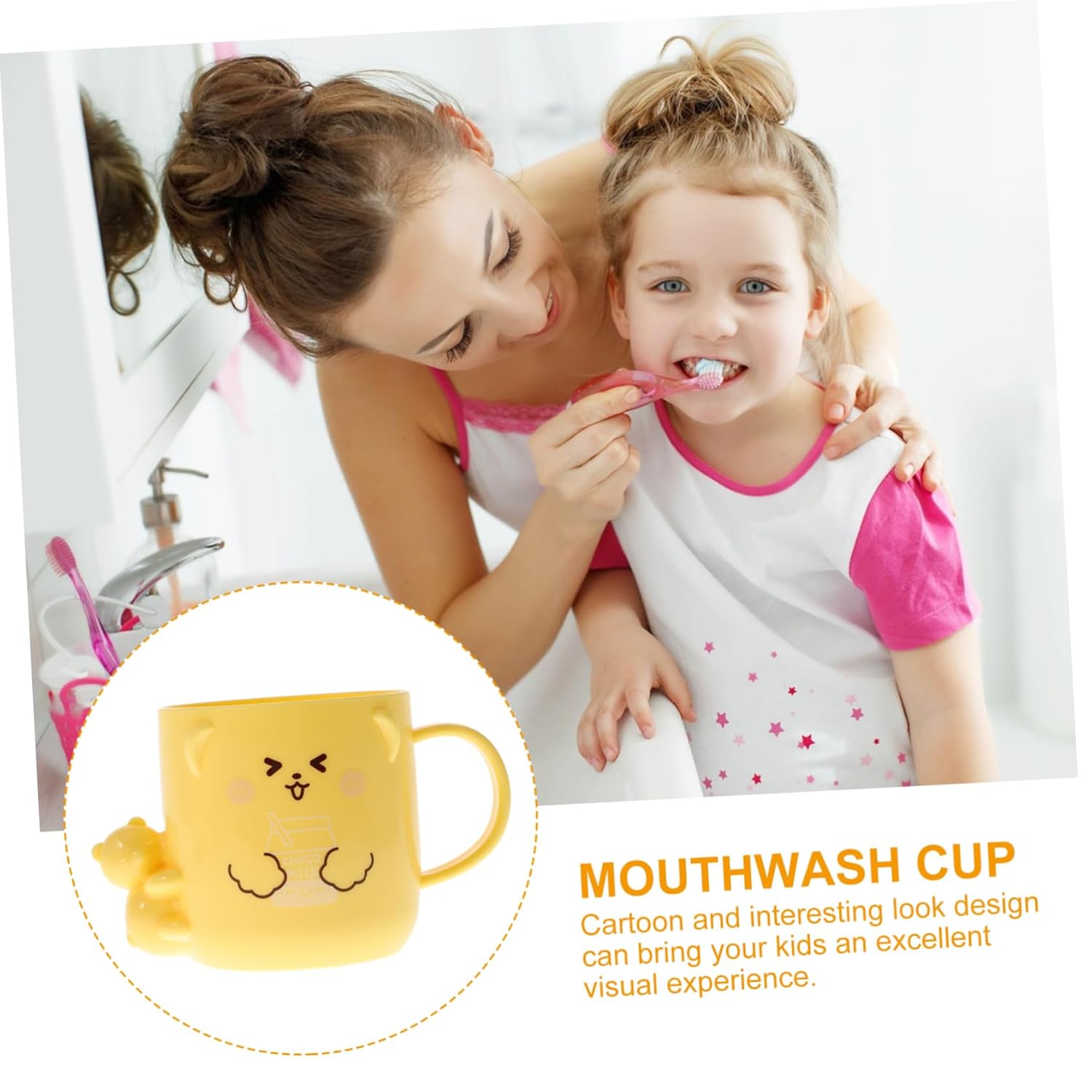 Gleavi Practical 2-Pack Kids Toothbrush Cup Cartoon Design