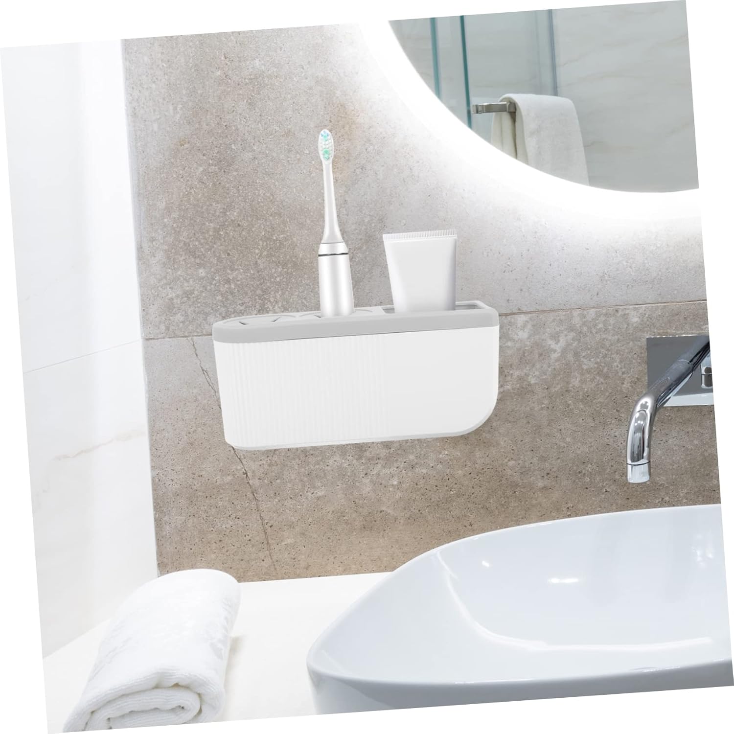 Stylish Electric Toothbrush Holder Wall-Mounted Durable Space-Saving