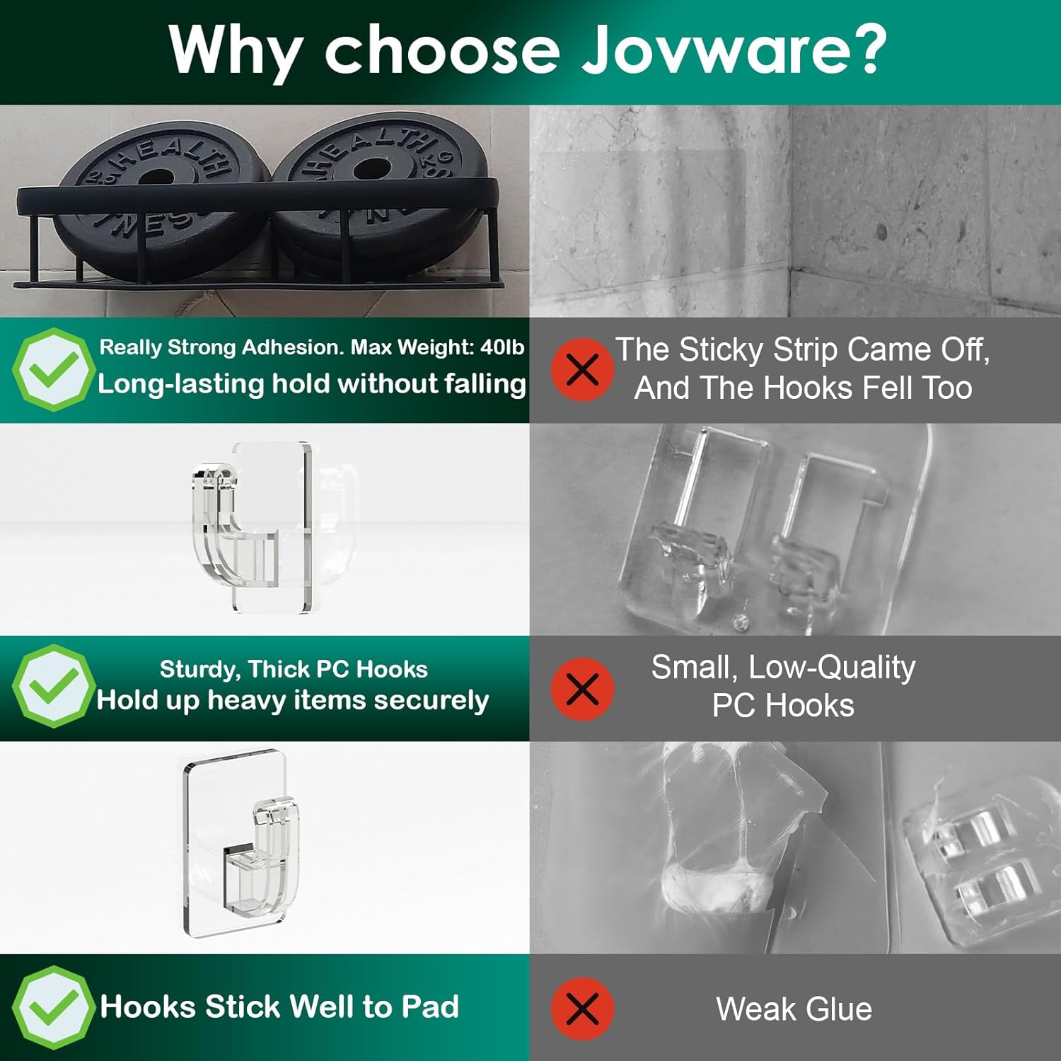 Strong Adhesive 2-Pack Replacement for Shower Caddy
