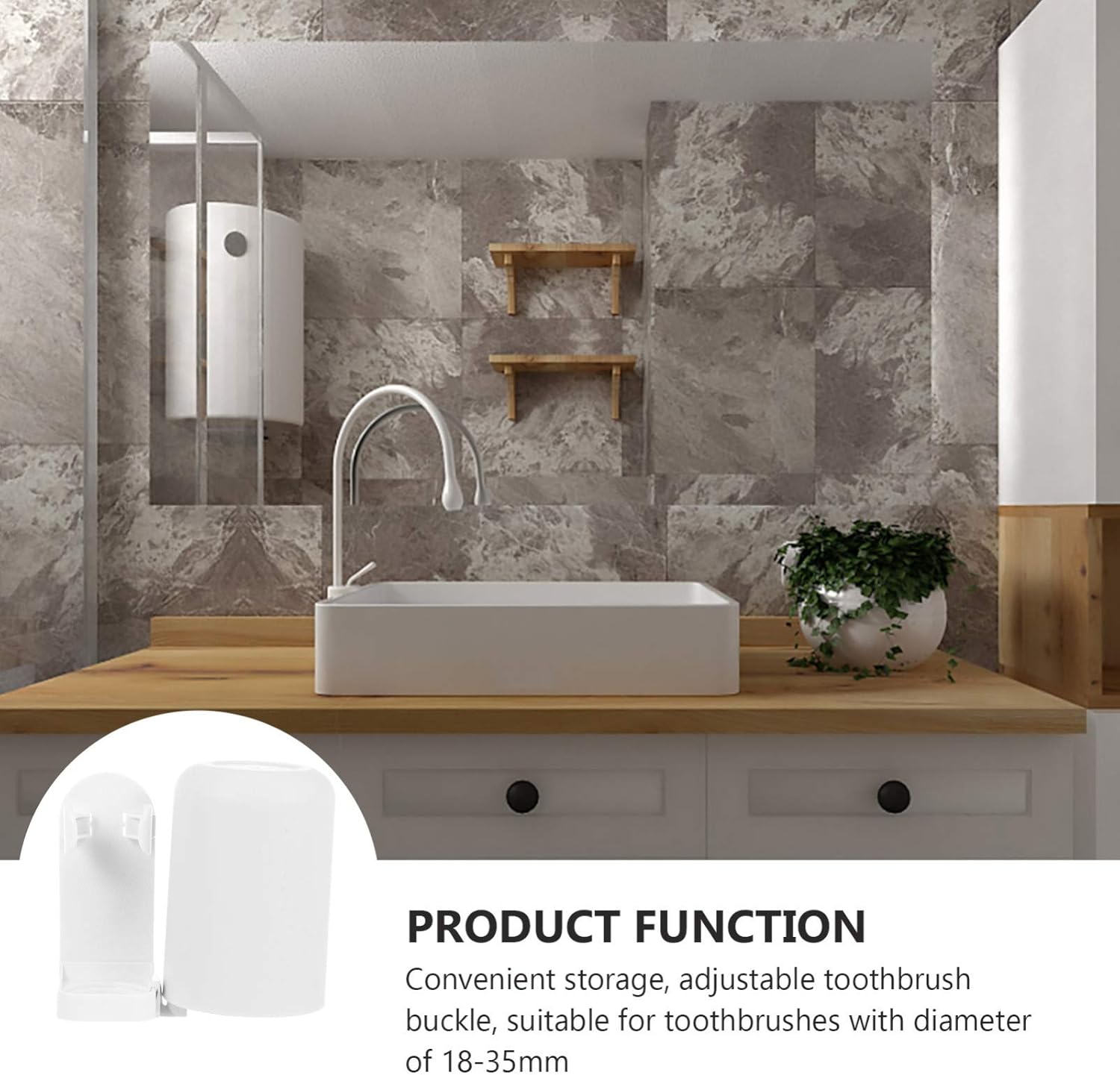 Ciieeo Wall Mounted Electric Toothbrush Holder 2 Sets Suction Cup Rack