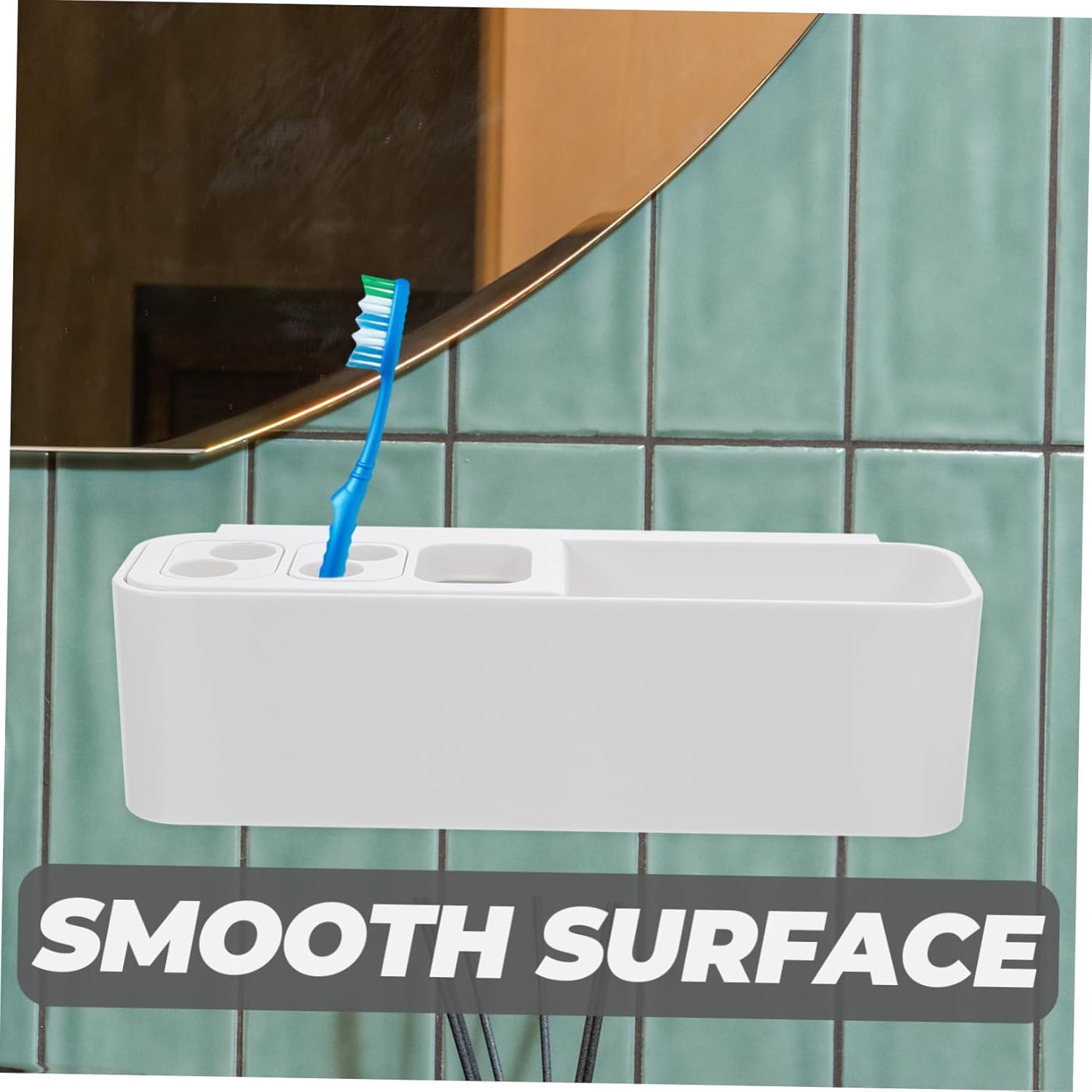 PRETYZOOM Wall Mounted Toothbrush Holder 2 Tier Organizer 1