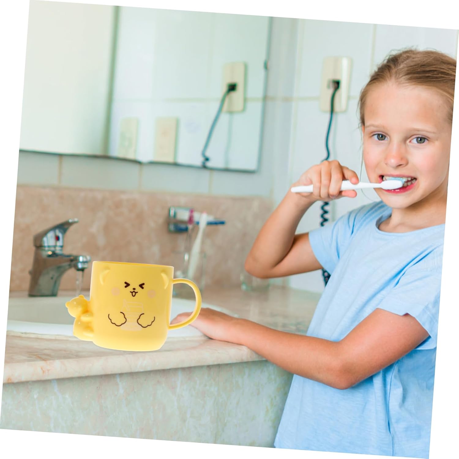 Gleavi Practical 2-Pack Kids Toothbrush Cup Cartoon Design