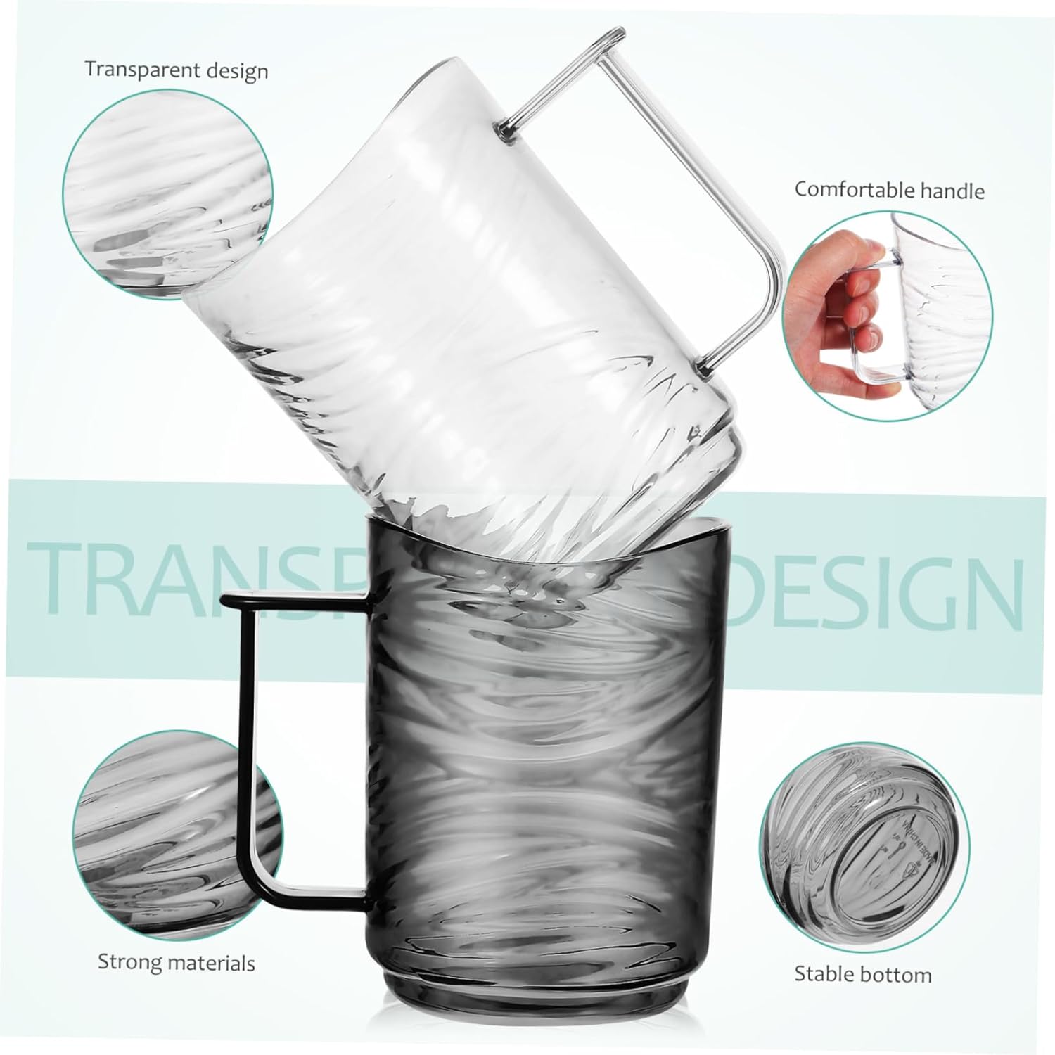 Ergonomic Handle Toothbrush Holder Cups