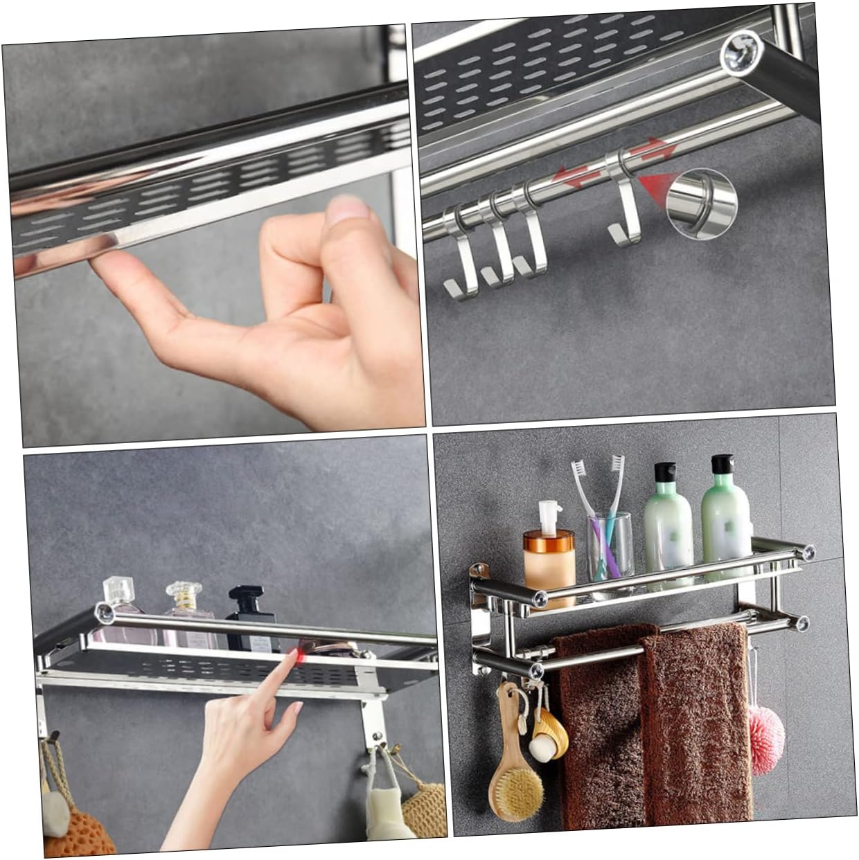 HEALLILY Stainless Steel Bath Storage Rack