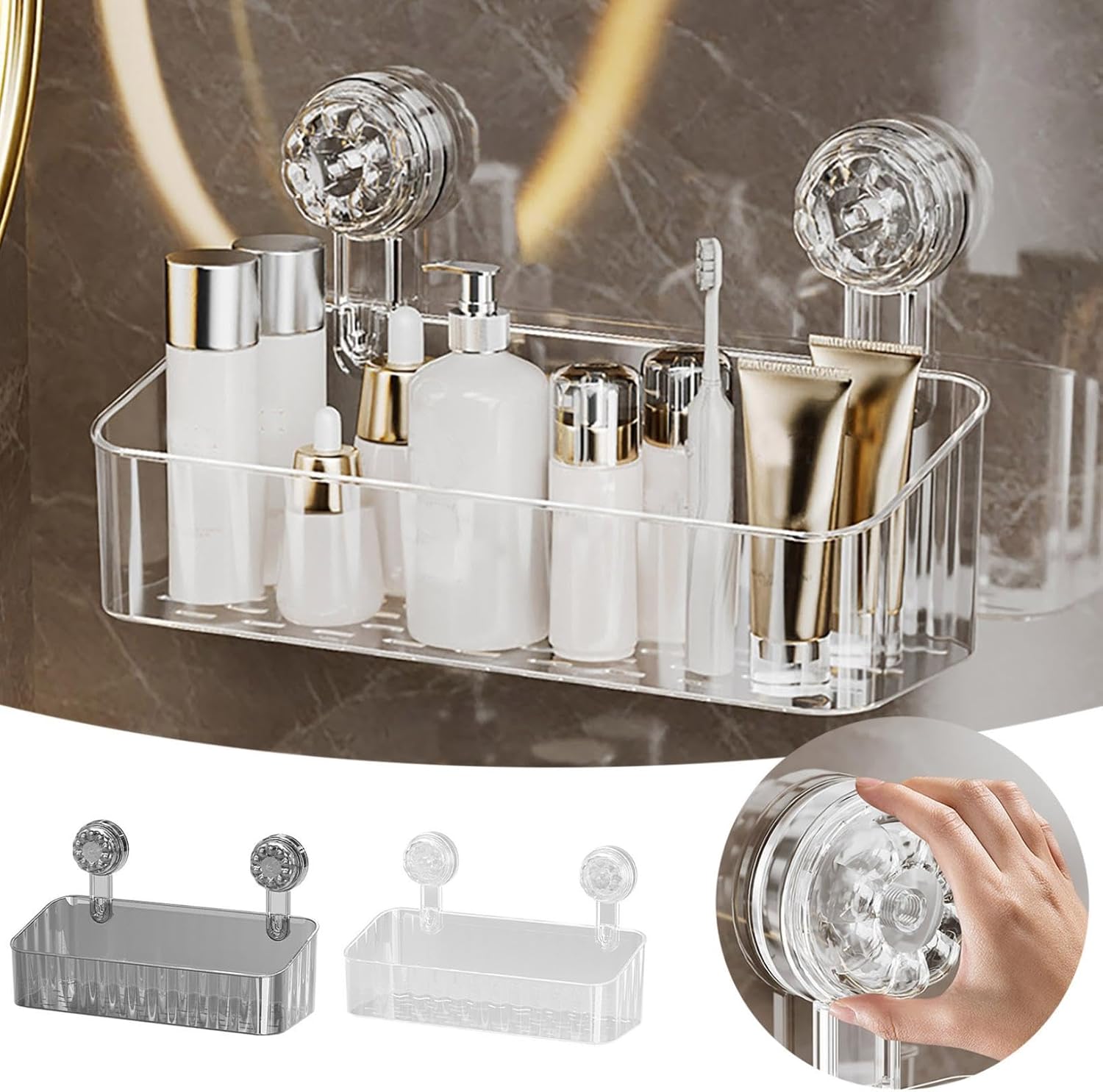 Quick Set-Up Wall-Mounted Shower Organizer