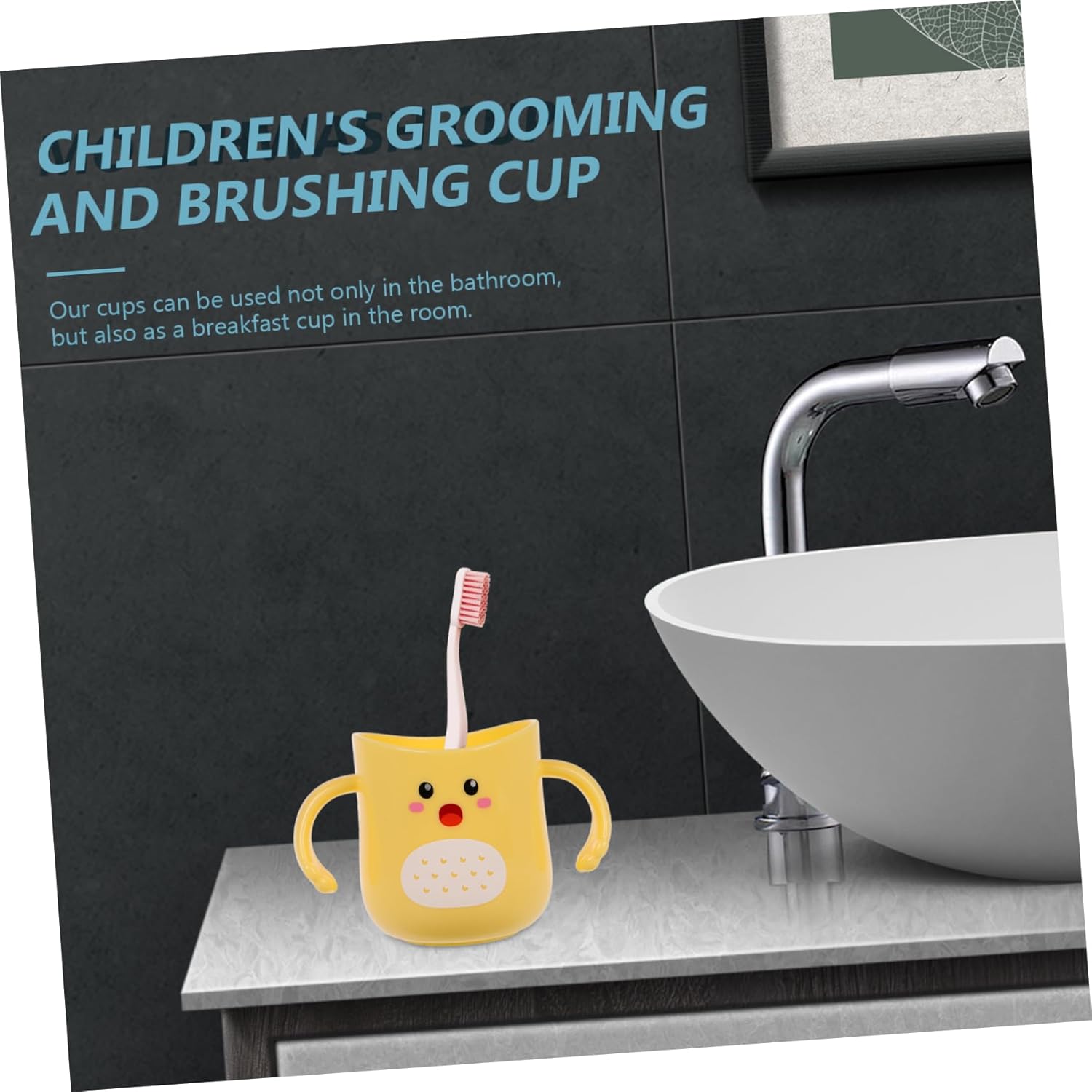 Cute Dinosaur Toothbrush Holder for Ages 3