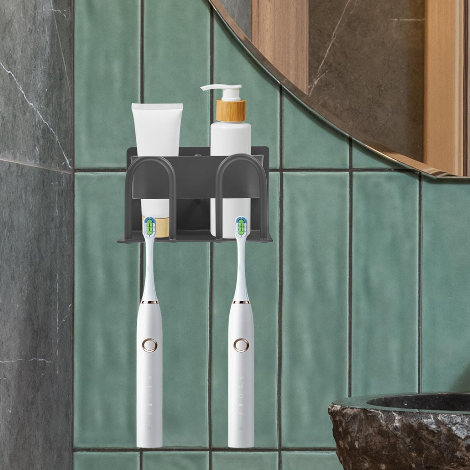 VOSAREA Space-Saving Wall-Mounted Toothbrush Holder
