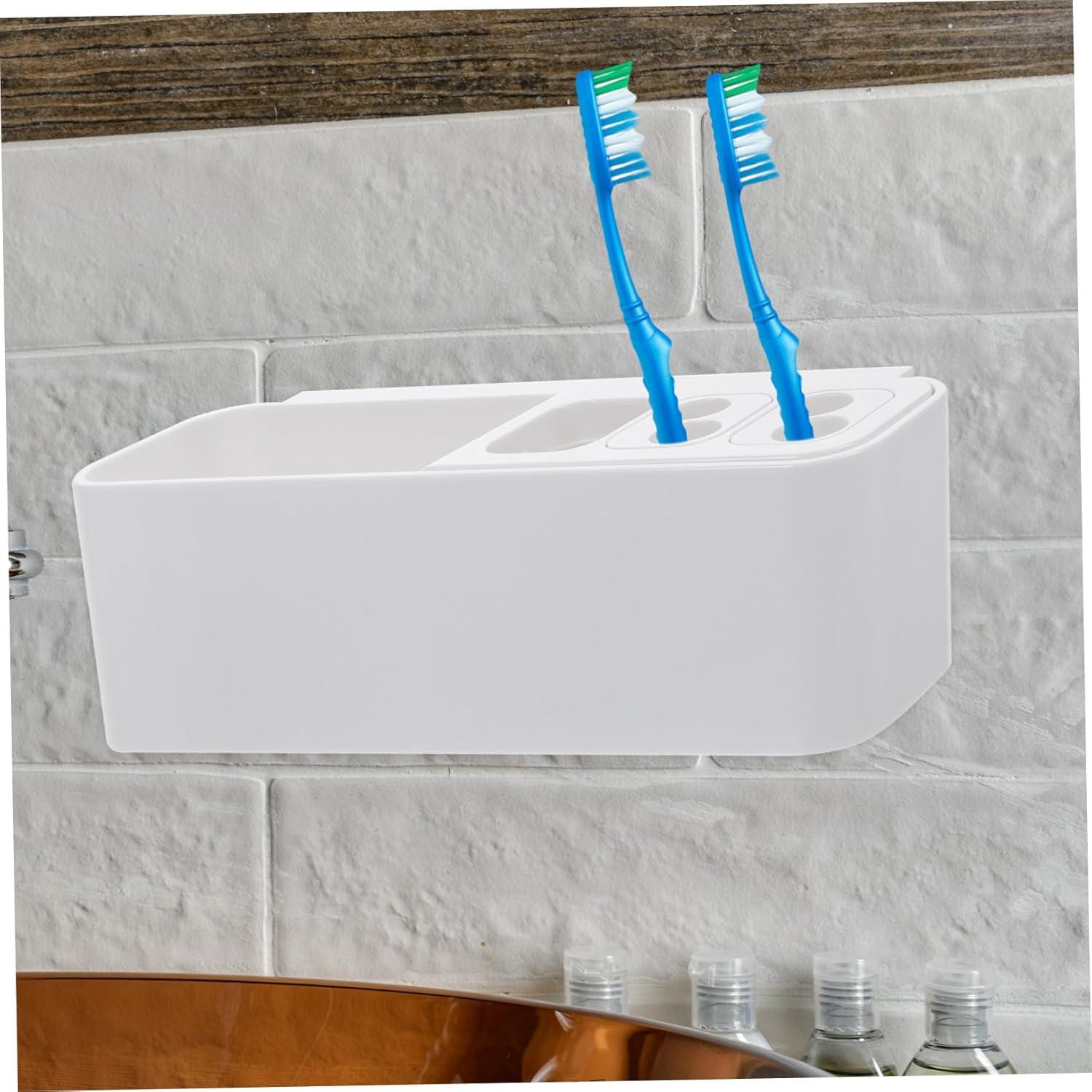 Bathroom Organic Wall-Mounted Toothbrush Holder Space-Saving Design