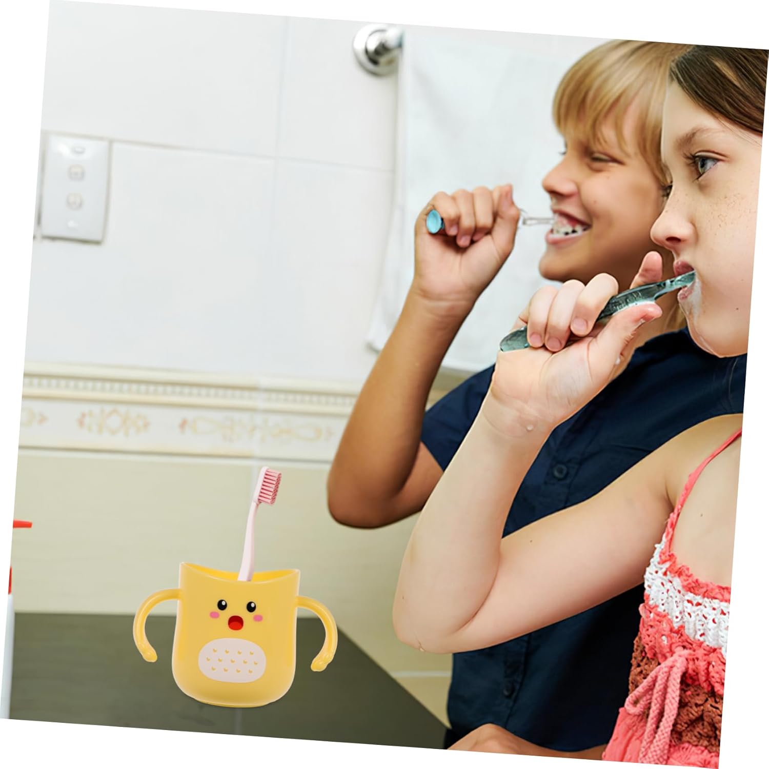 Toothbrush Cup CUTE Dinosaur Design Durable Drop-Resistant Reusable plastic holder